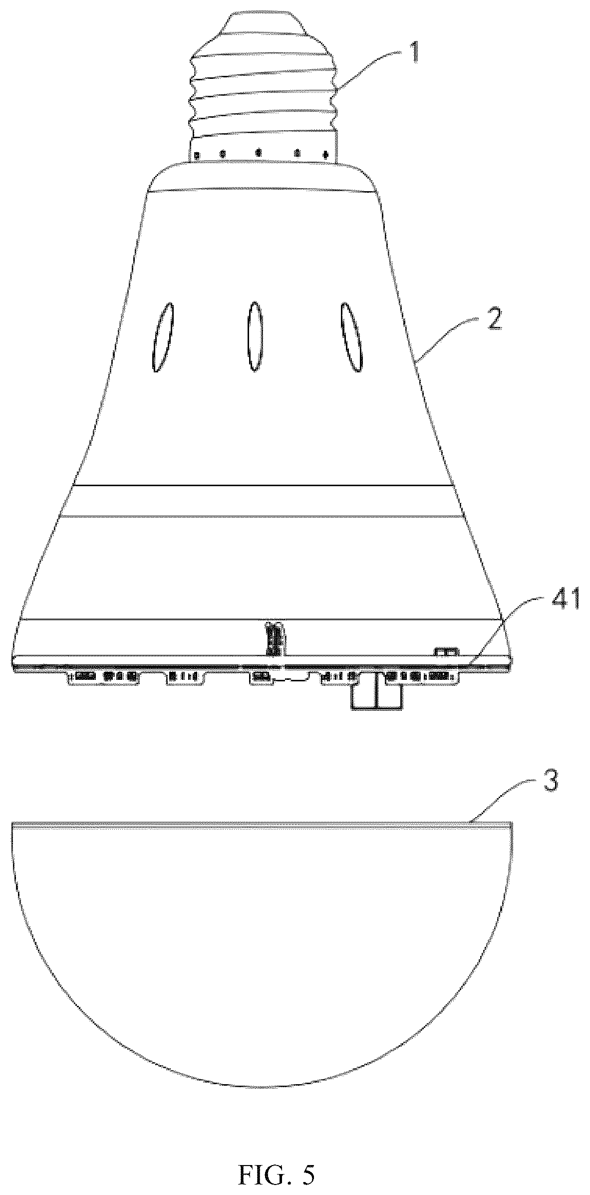 Patent US12492789 Figure 5 – Charging emergency light bulb