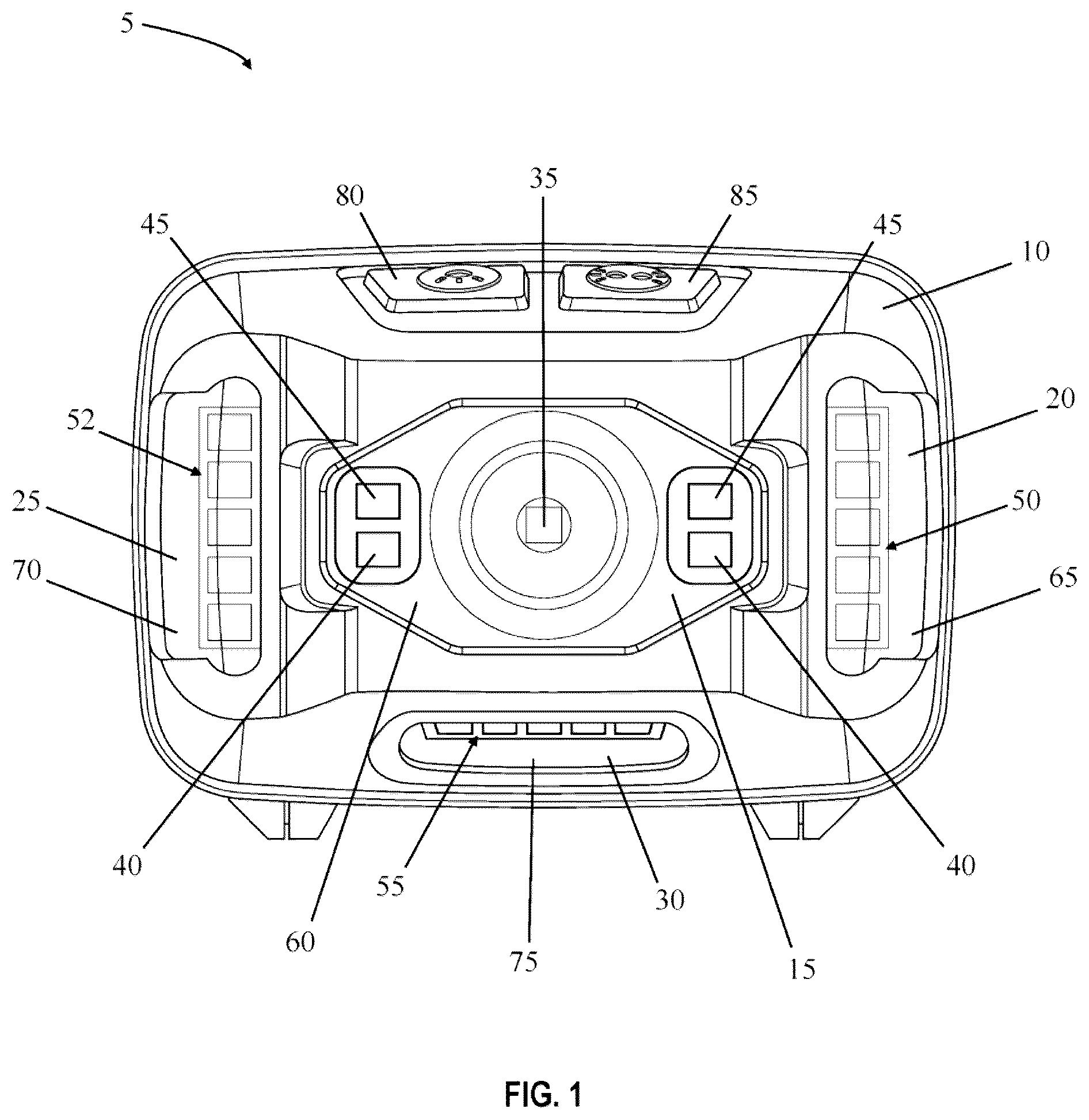 Patent US12492793 Figure 1 – Broad view headlamp