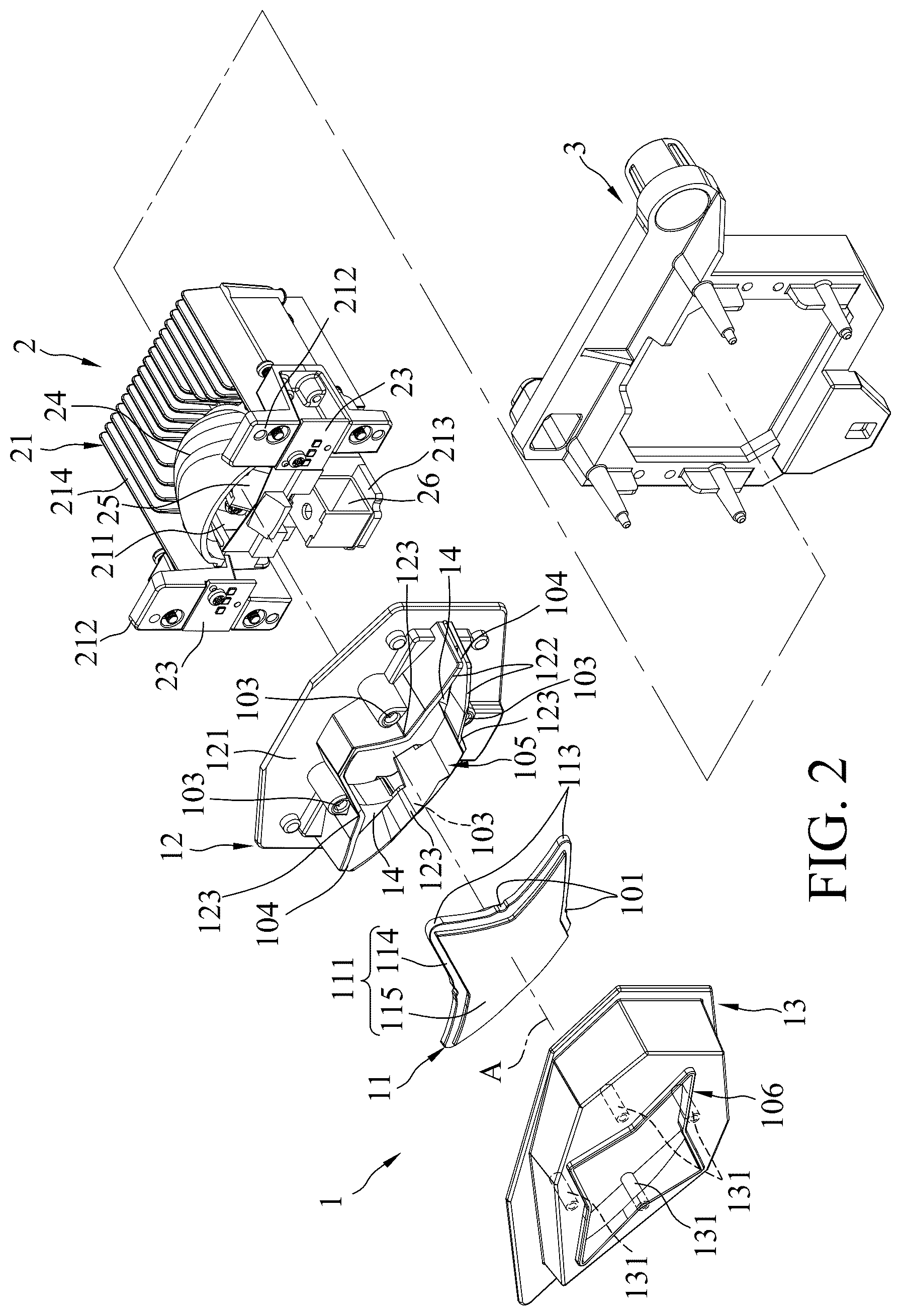 Patent US12492795 Figure 2 – Lens module and car light having the same