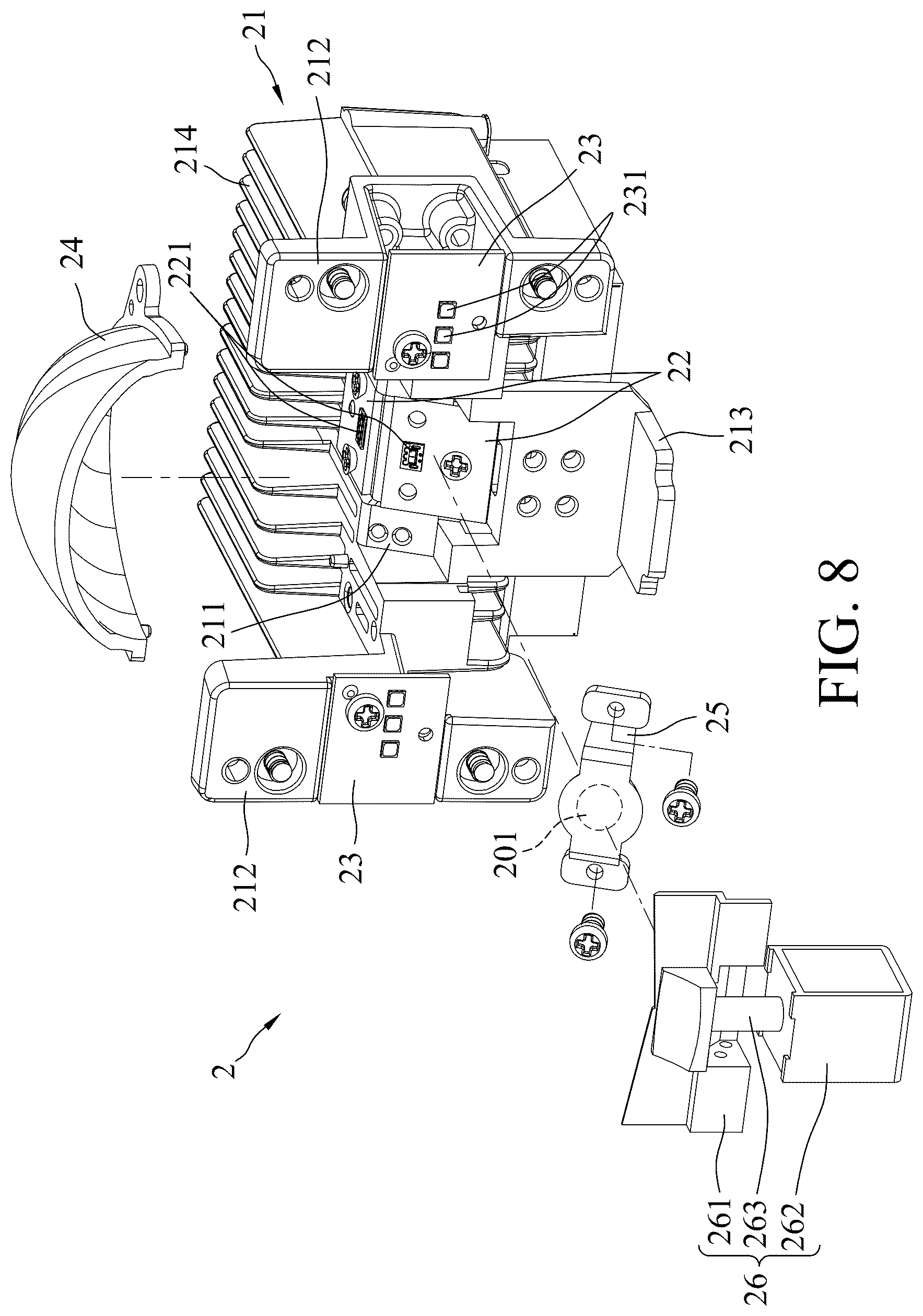 Patent US12492795 Figure 8 – Lens module and car light having the same