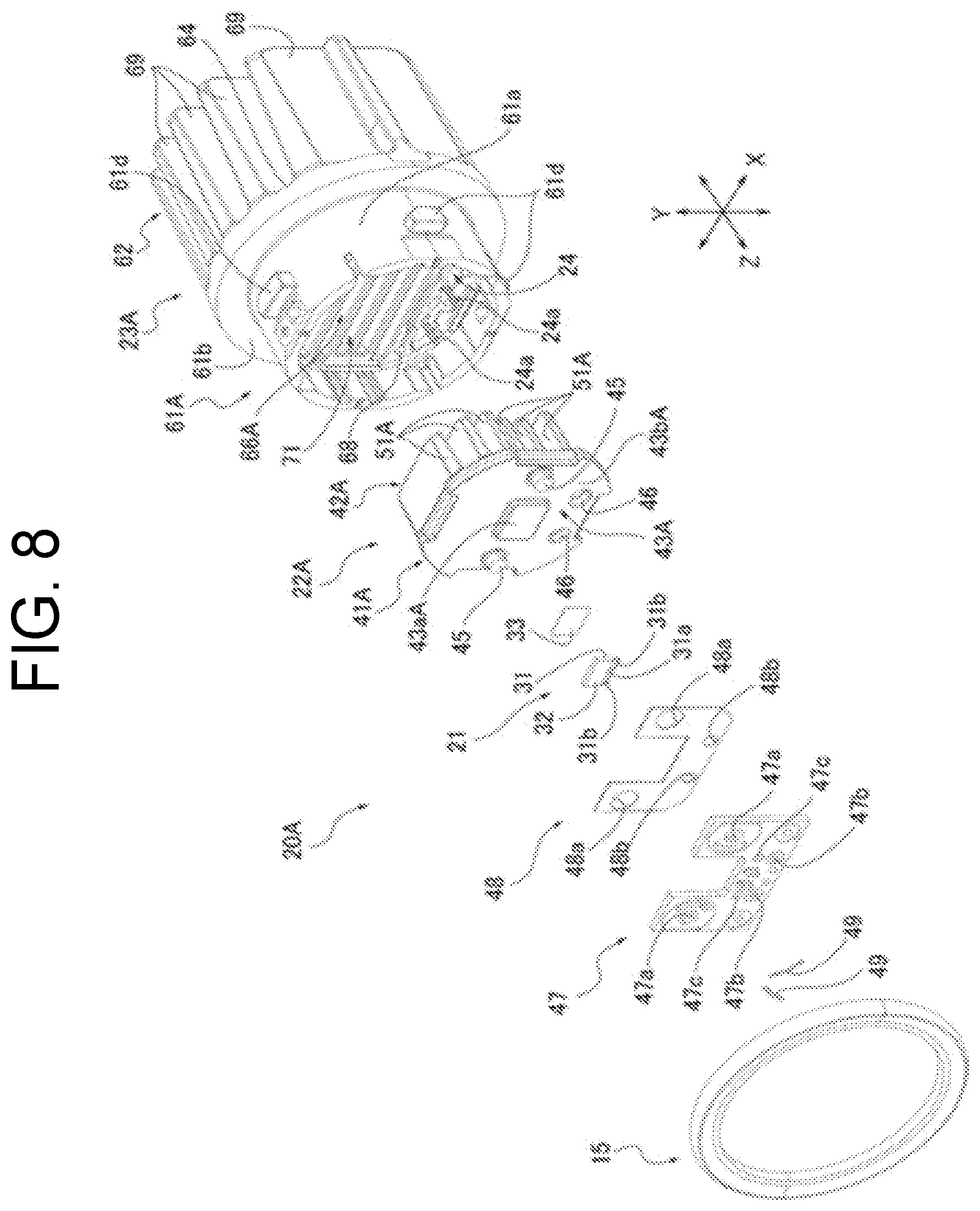 Patent US12492799 Figure 8 – Lighting fixture for vehicle