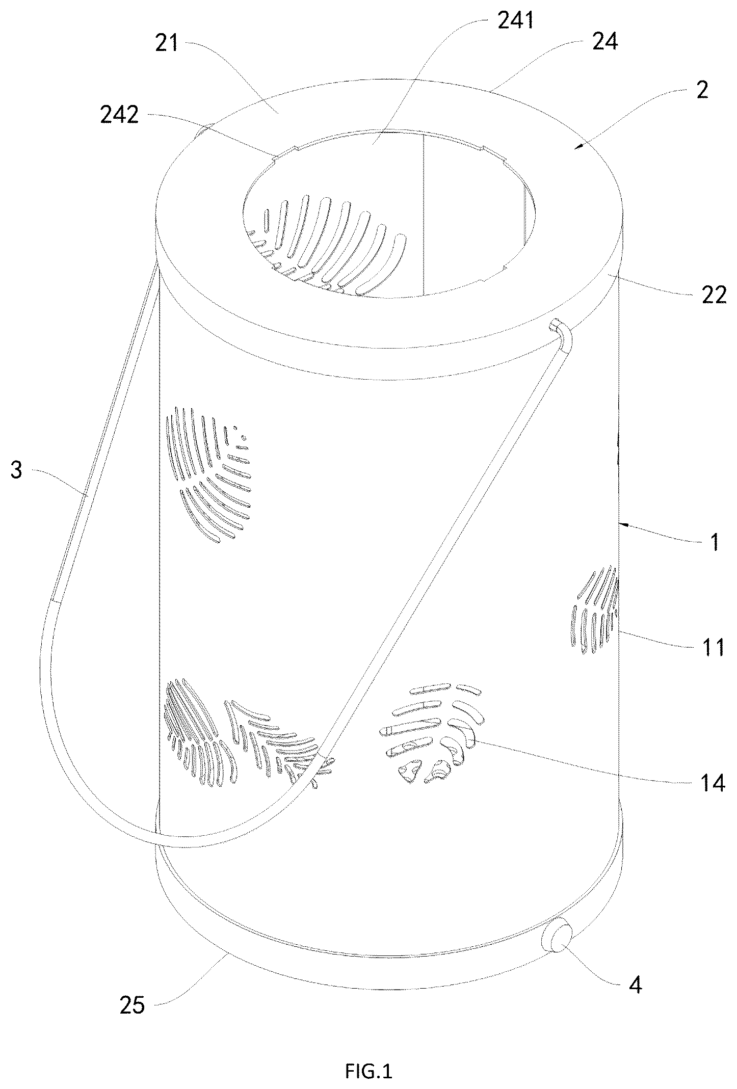 Patent US12492800 Figure 1 – Detachable and foldable assembled metal lamp shade