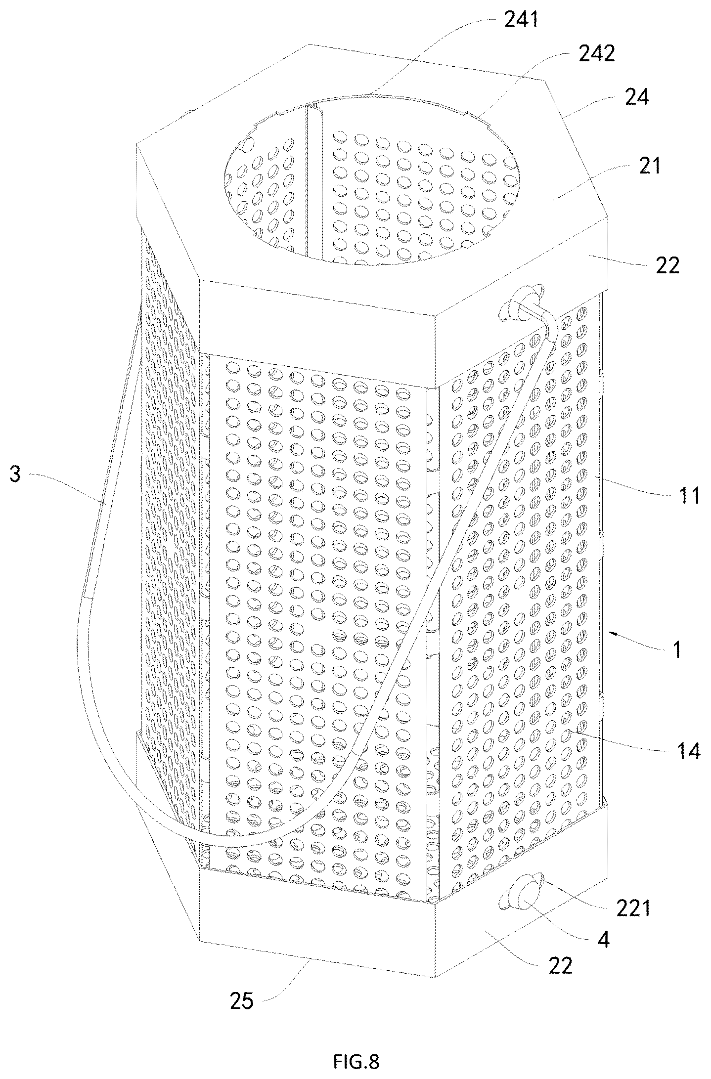 Patent US12492800 Figure 8 – Detachable and foldable assembled metal lamp shade