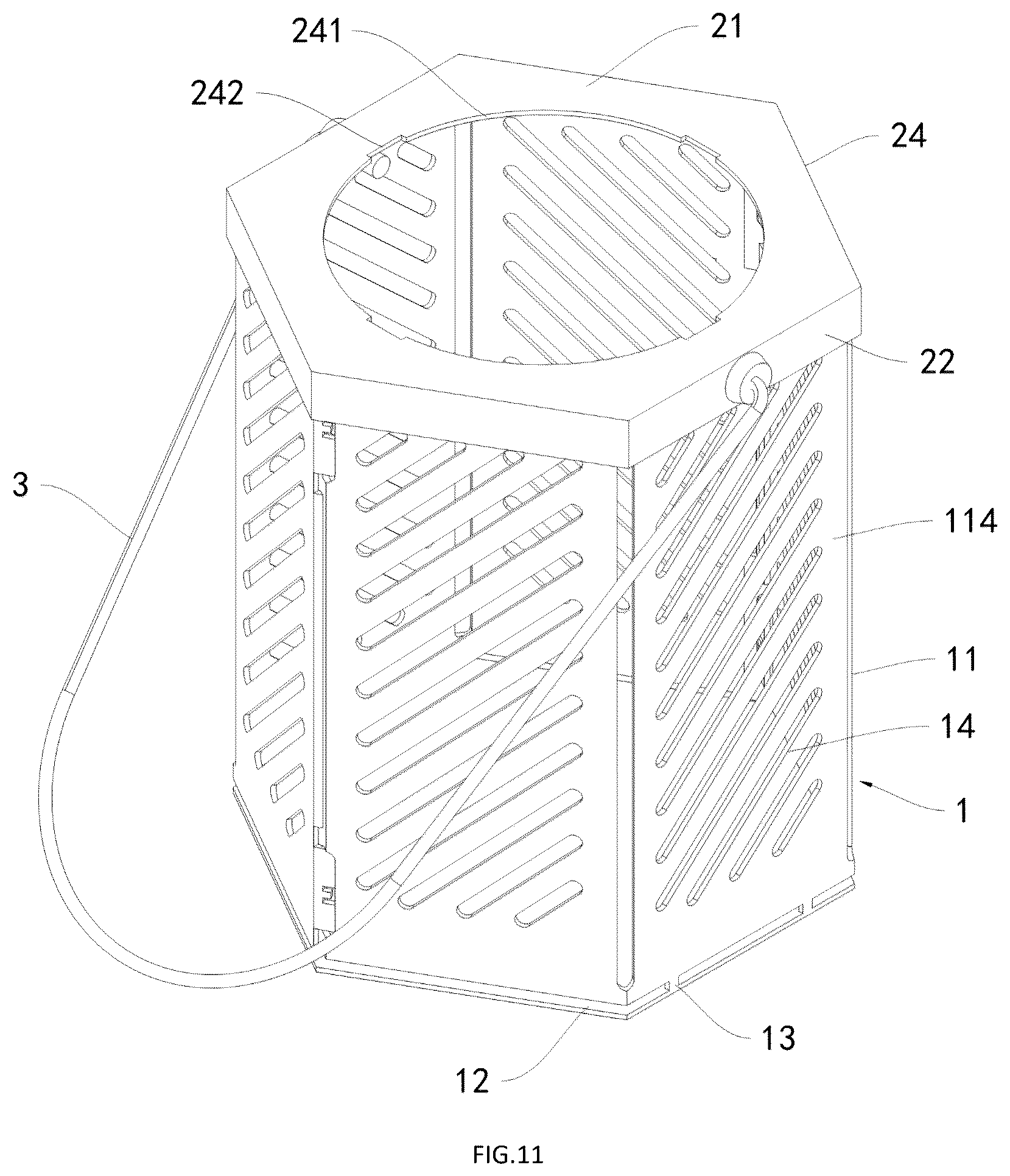 Patent US12492800 Figure 11 – Detachable and foldable assembled metal lamp shade