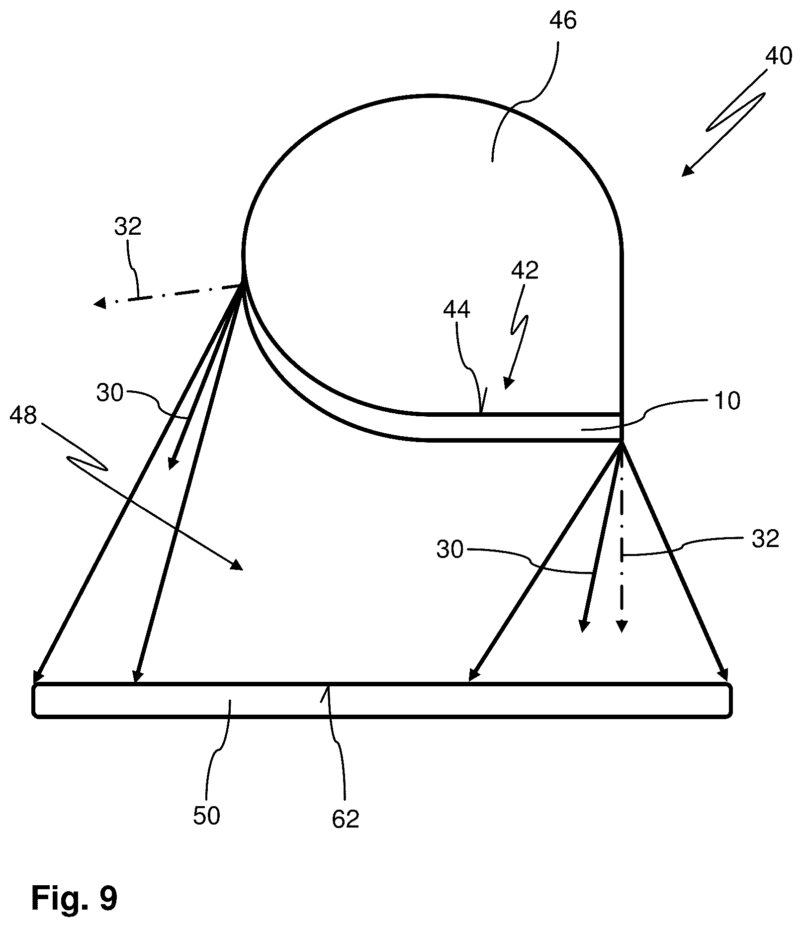 Patent US12492801 Figure 7 – Luminous film for radiating light in a directed manner