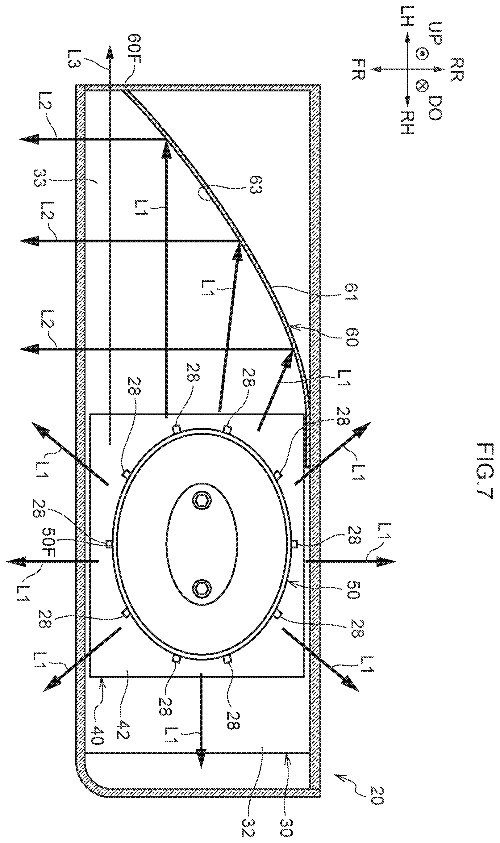 Patent US12492804 Figure 7 – Apparatus provided with lighting device and panel member provided with lighting device