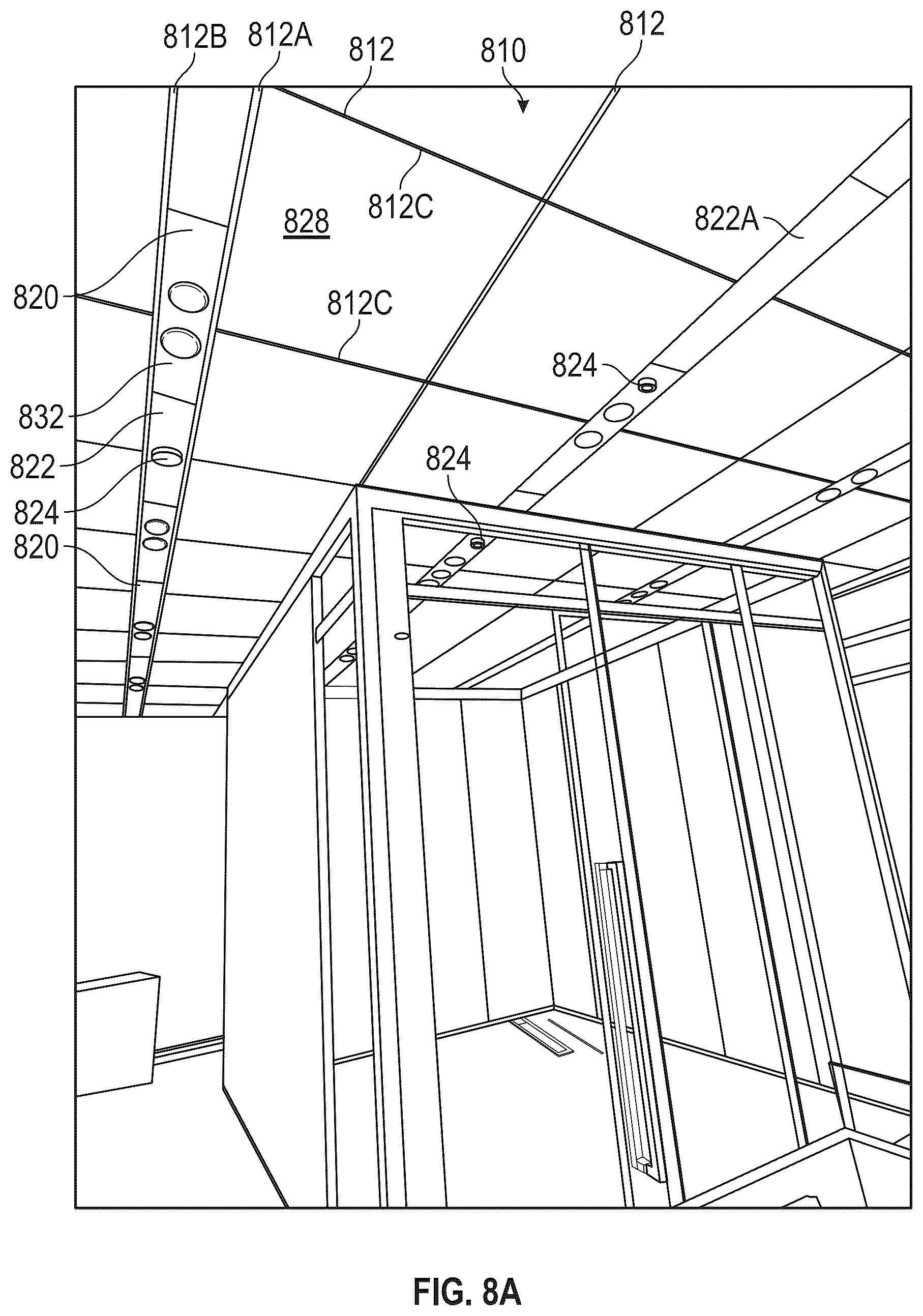 Patent US12492806 Figure 14 – Suspended ceiling system with a light fixture assembly