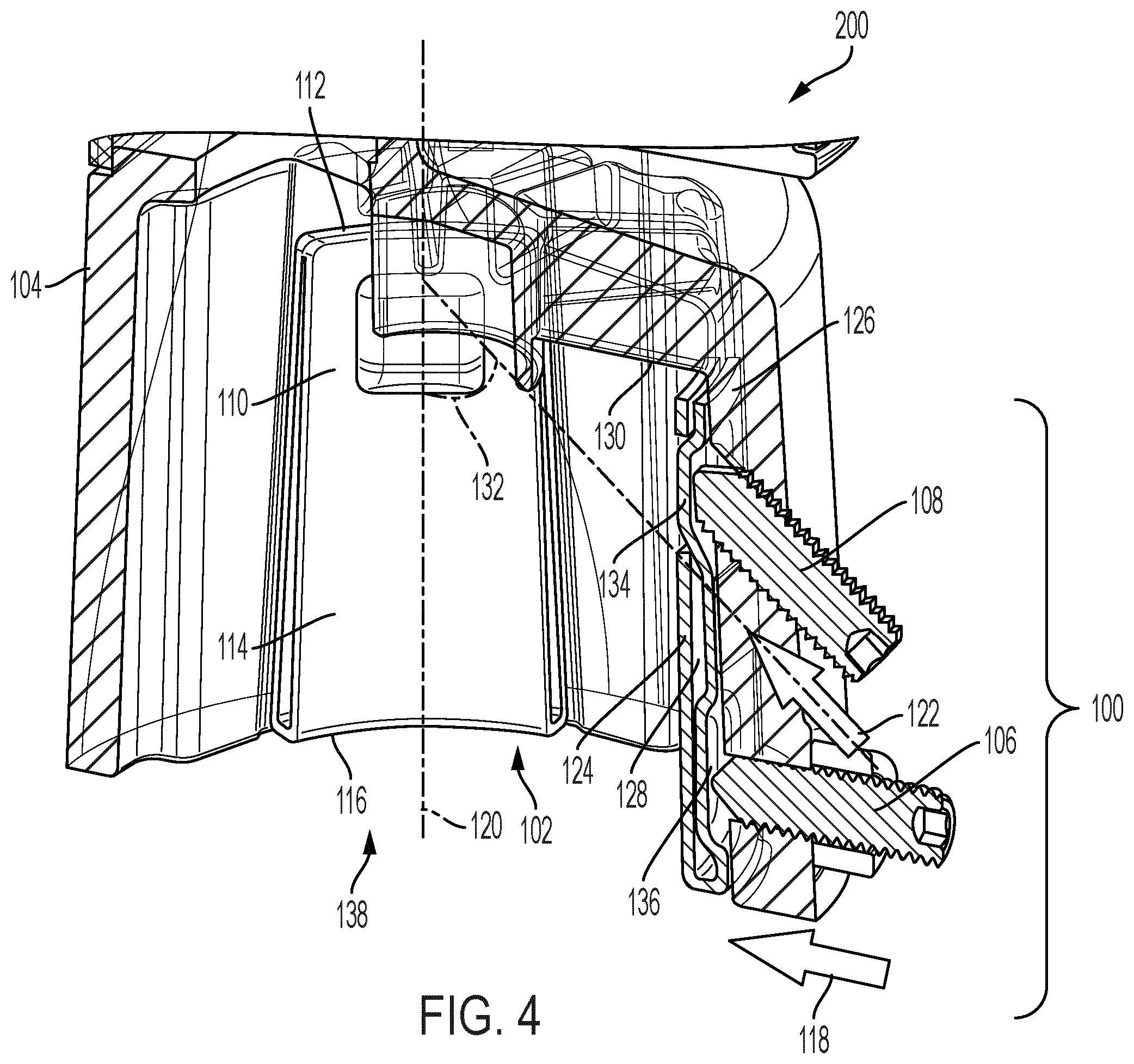 Patent US12492808 Figure 4 – Vibration retention system