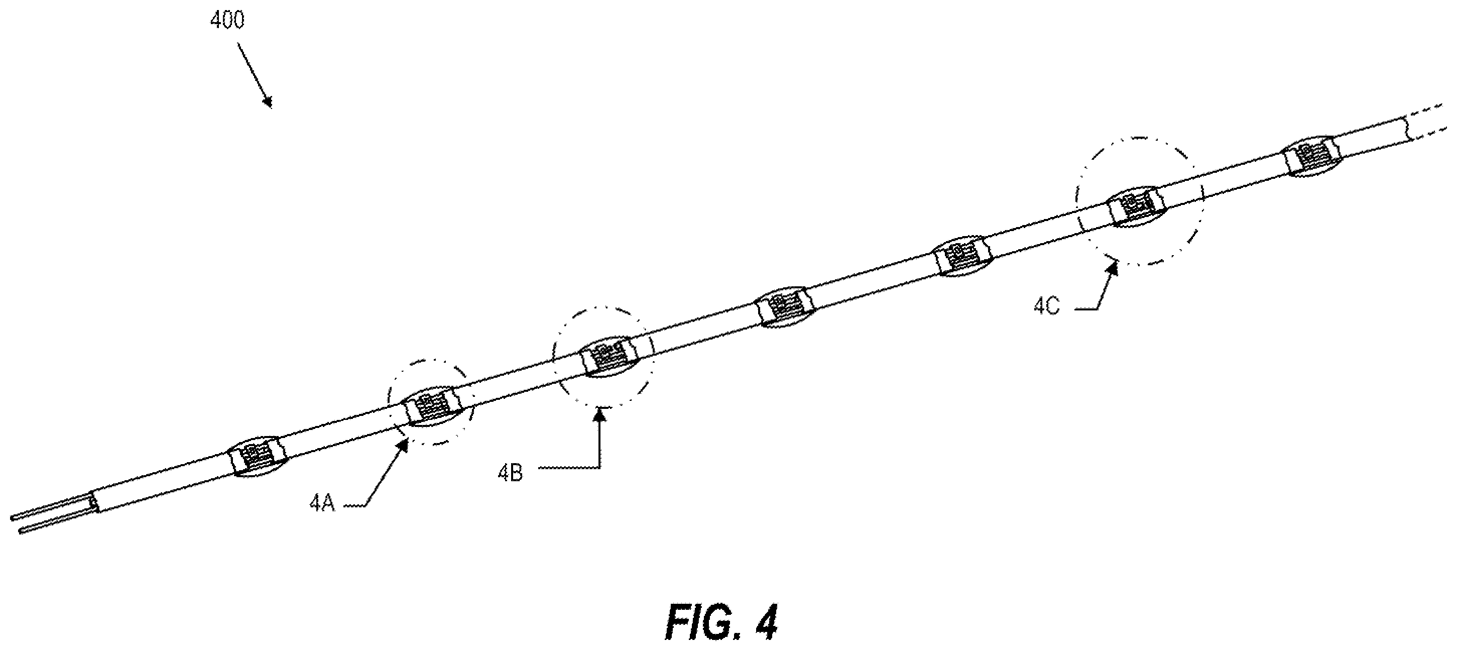 Patent US12492809 Figure 4 – LED light string with transparent and opaque coatings