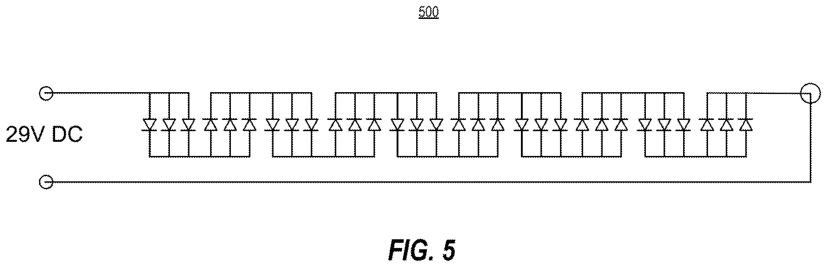 Patent US12492809 Figure 5 – LED light string with transparent and opaque coatings