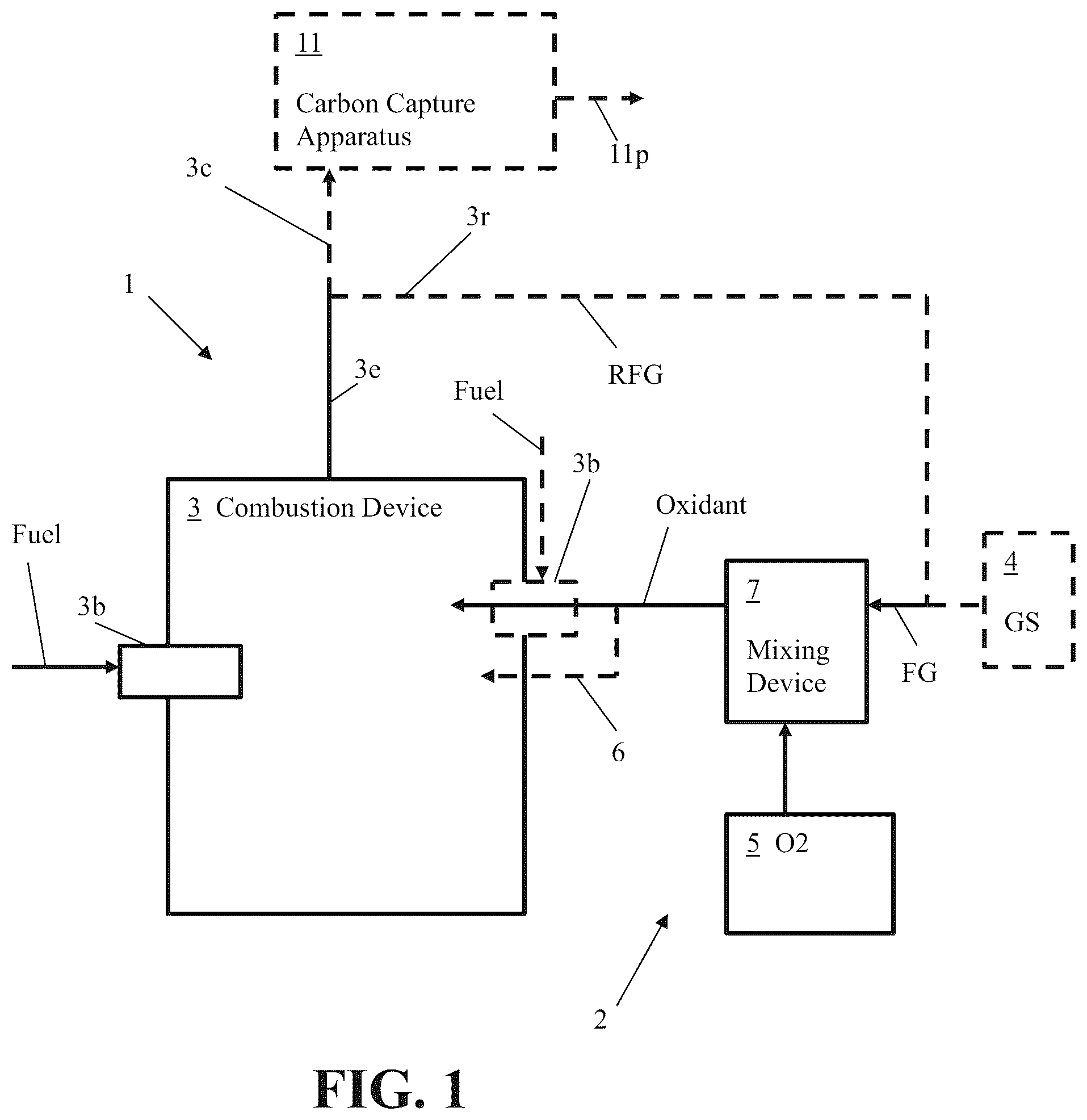 Patent US12492815 Figure 1 – Apparatus and process for oxidant formation