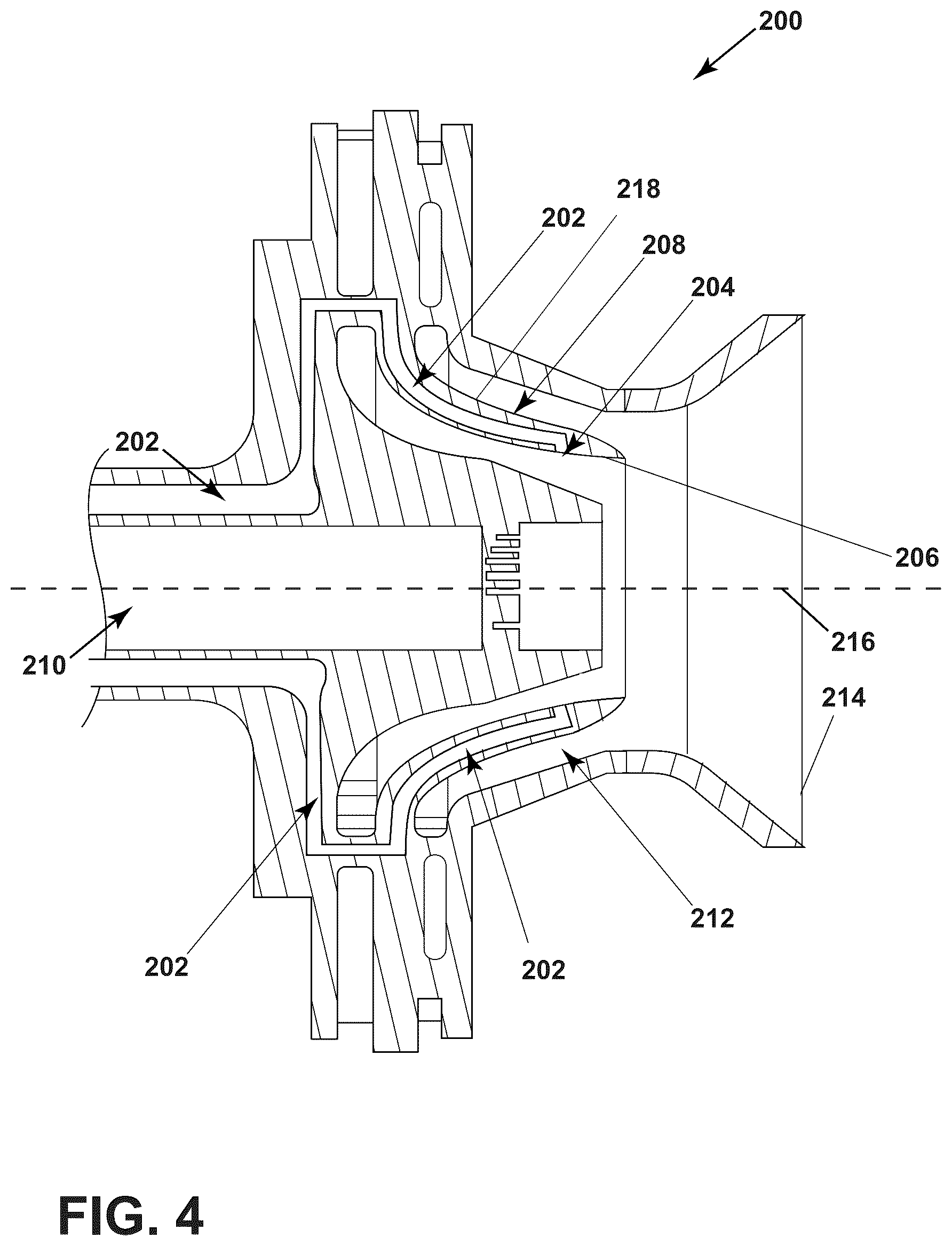 Patent US12492819 Figure 4 – Gas turbine engine fuel nozzle having a secondary fuel passage through a swirler