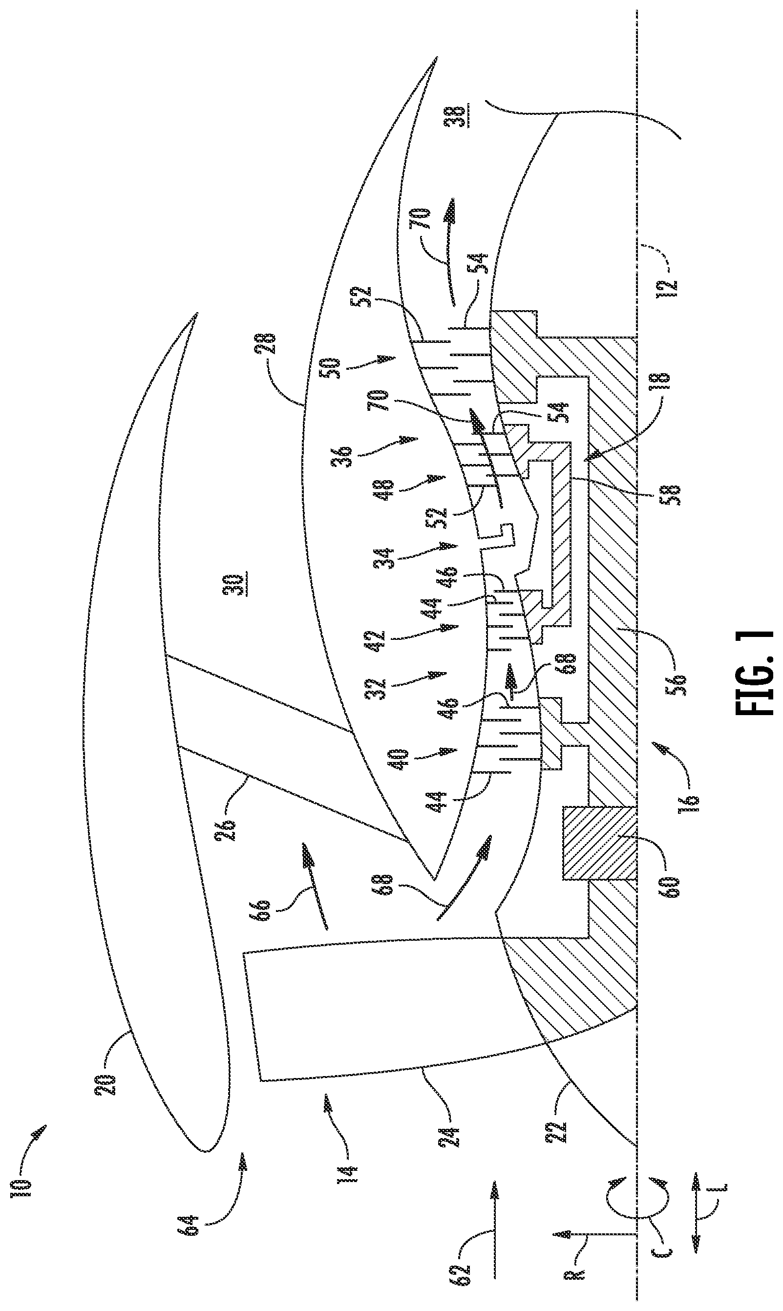Patent US12492821 Figure 1 – Combustor for a gas turbine engine