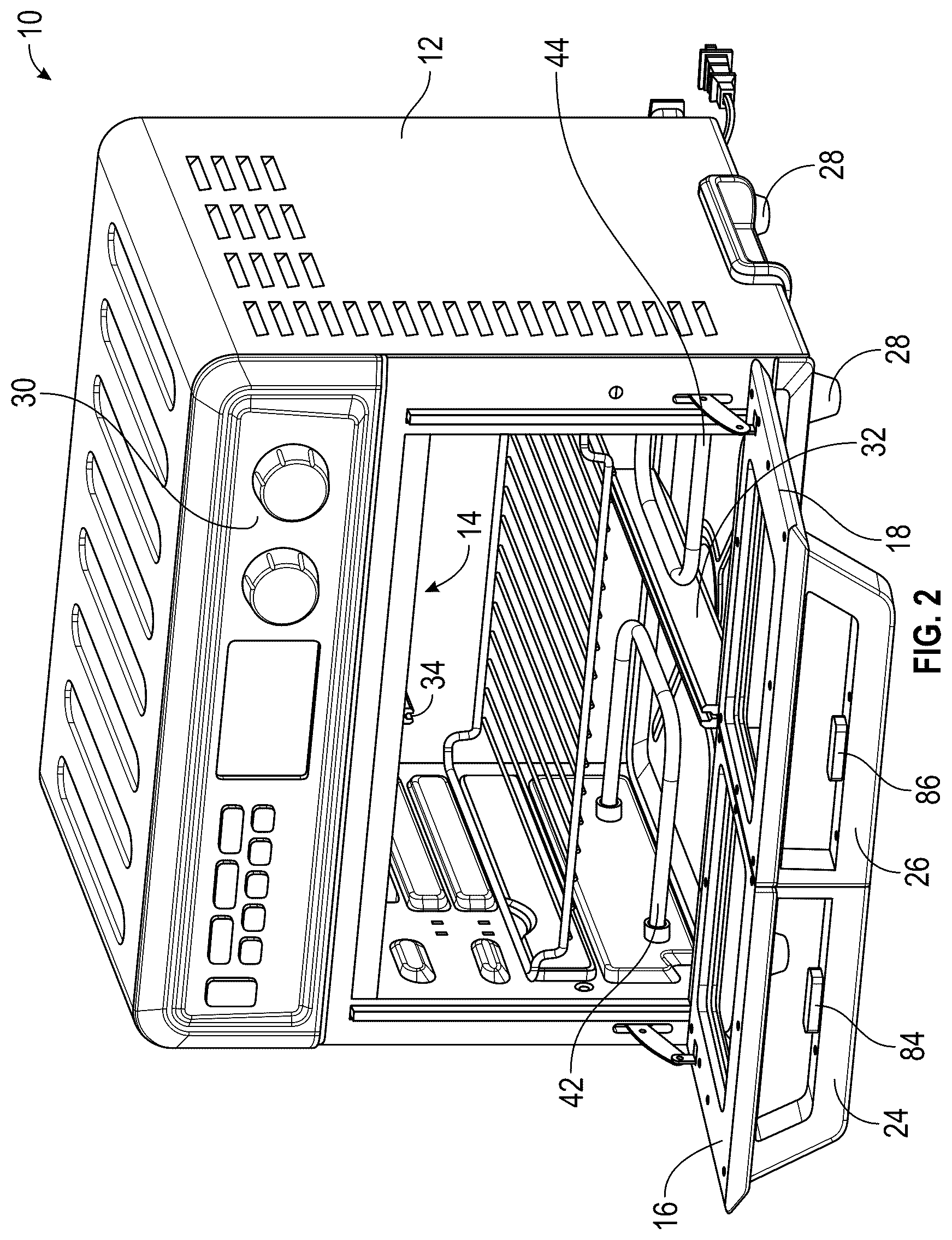 Patent US12492824 Figure 2 – Dual door oven