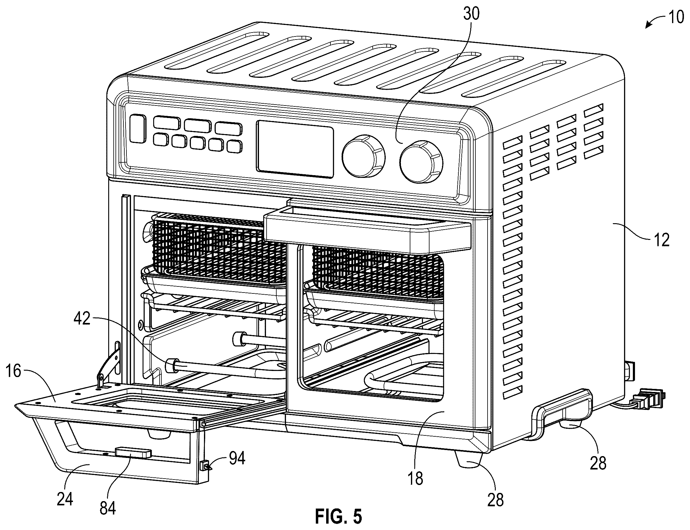 Patent US12492824 Figure 5 – Dual door oven