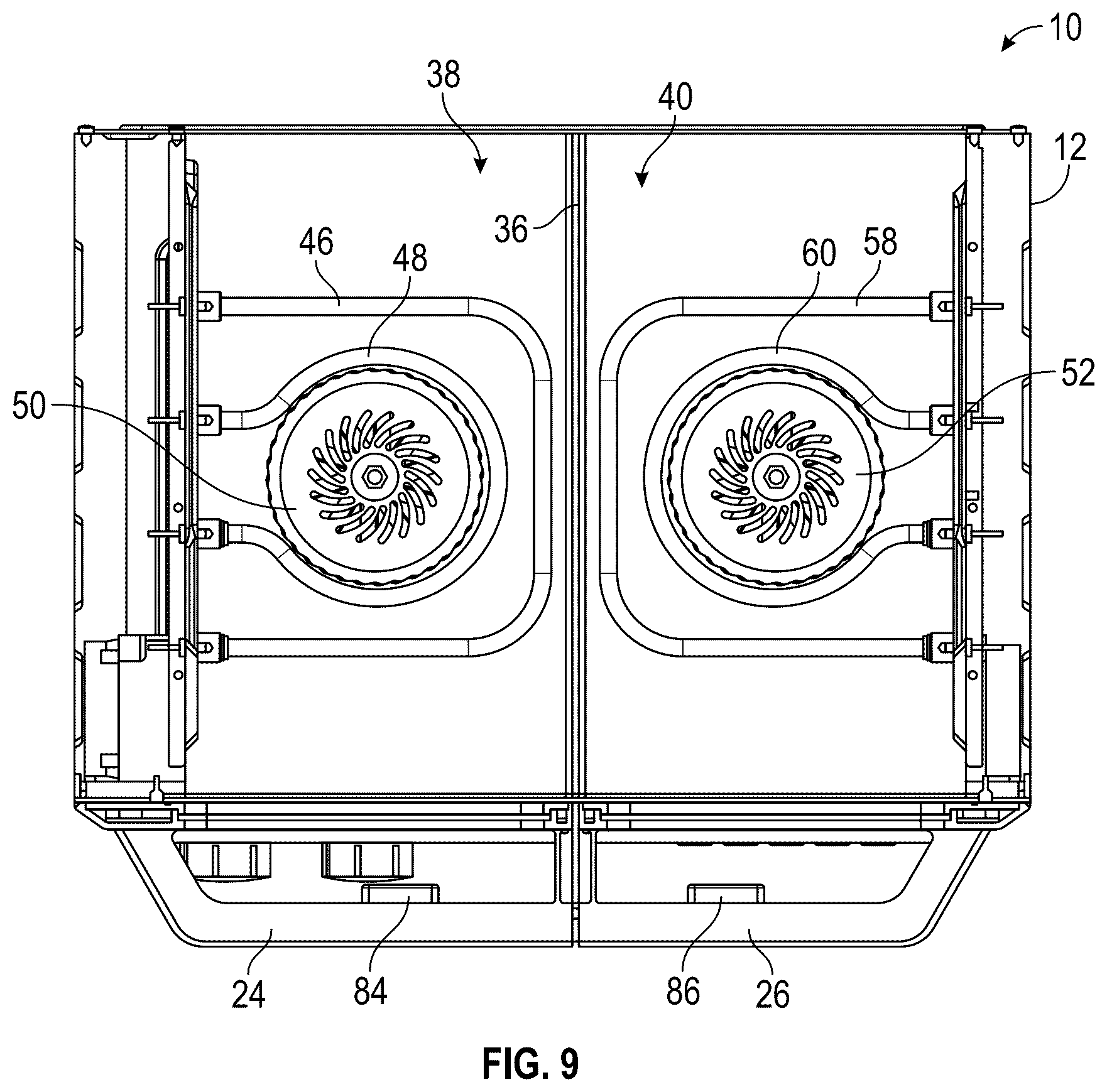 Patent US12492824 Figure 9 – Dual door oven