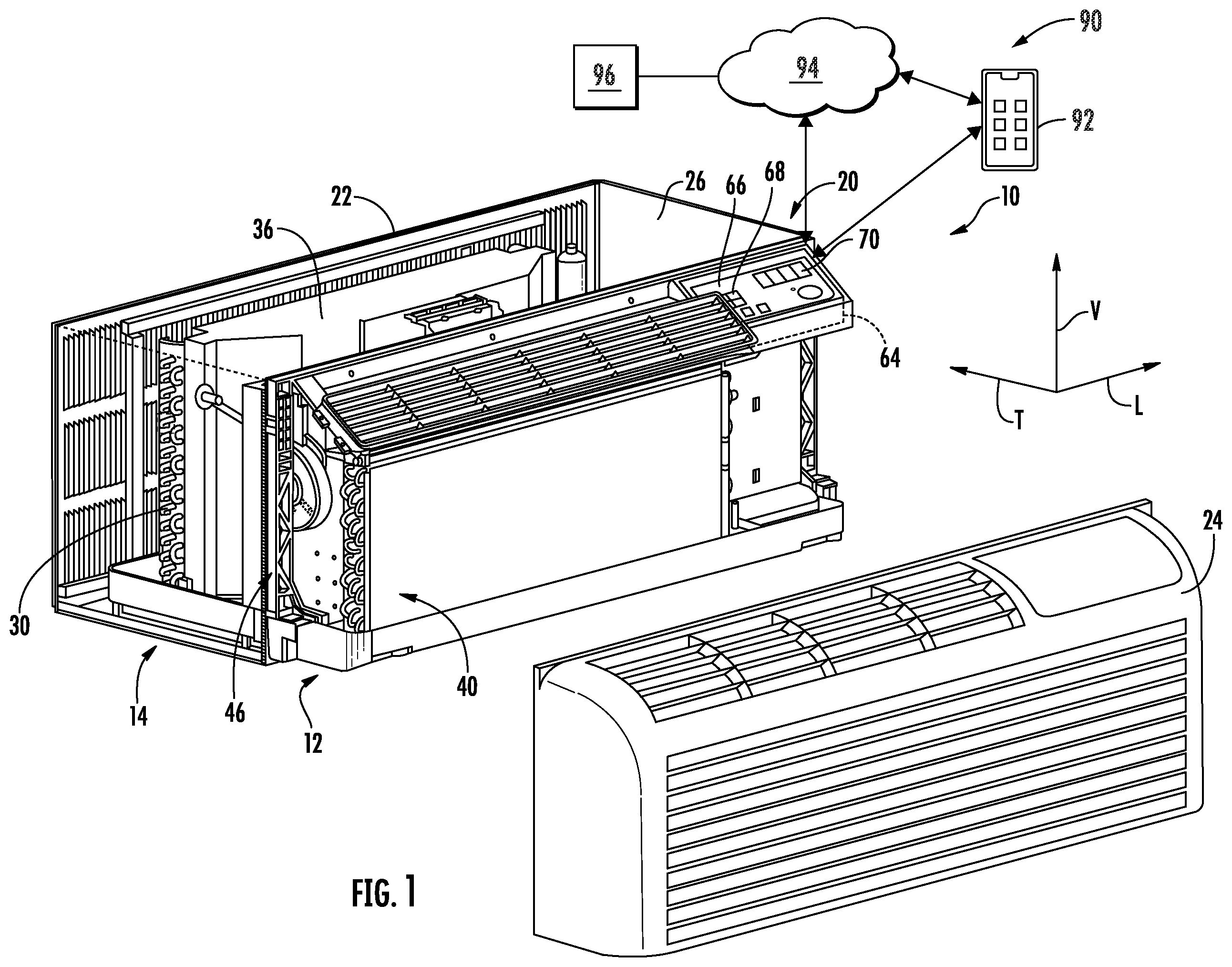 Patent US12492827 — Energy recovery in a make-up air module of an air conditioner appliance — Figure 1