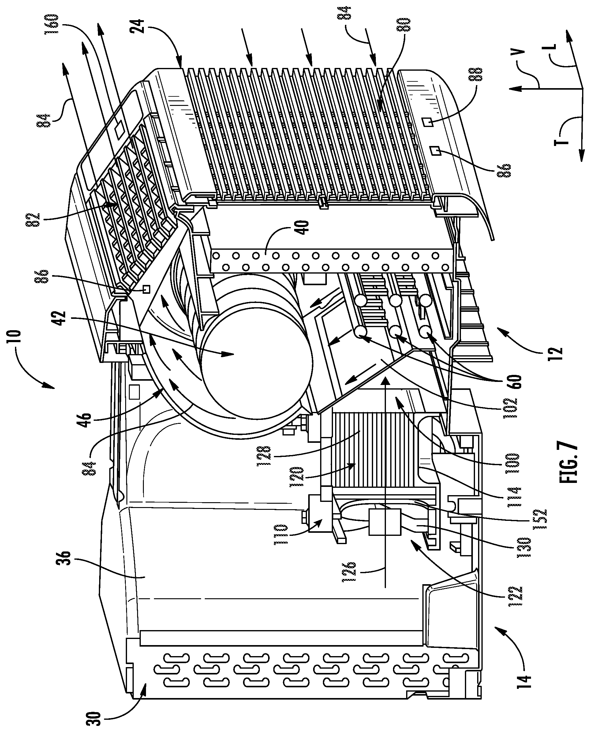 Patent US12492827 Figure 7 – Energy recovery in a make-up air module of an air conditioner appliance