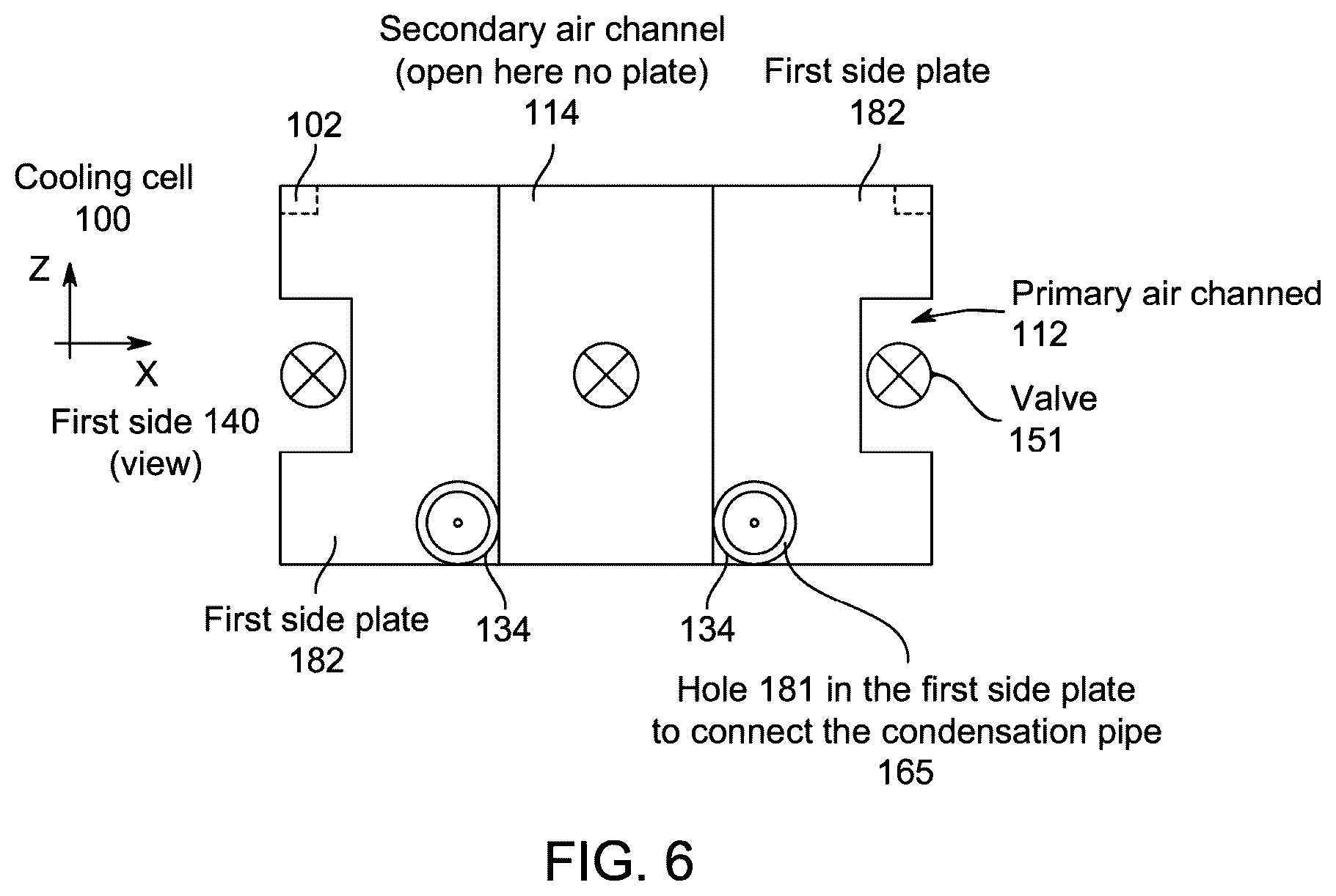Patent US12492829 Figure 8 – Indirect evaporative cooling and four sides sub-wet bulb cell (4SSBC) for outdoor evaporative cooling structures
