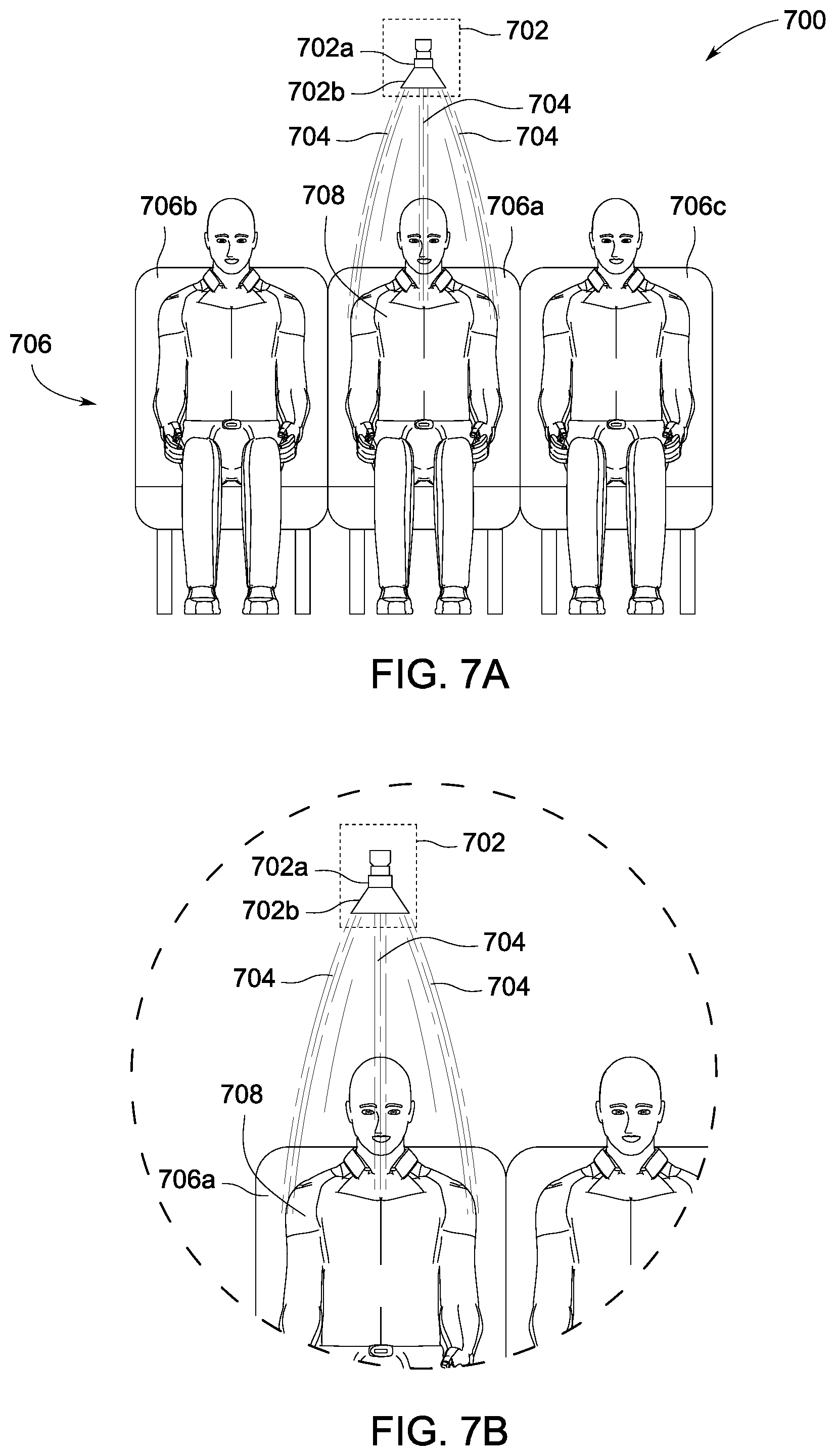 Patent US12492834 Figure 7 – Device and system for creating air capsules around passengers in vehicles and method thereof