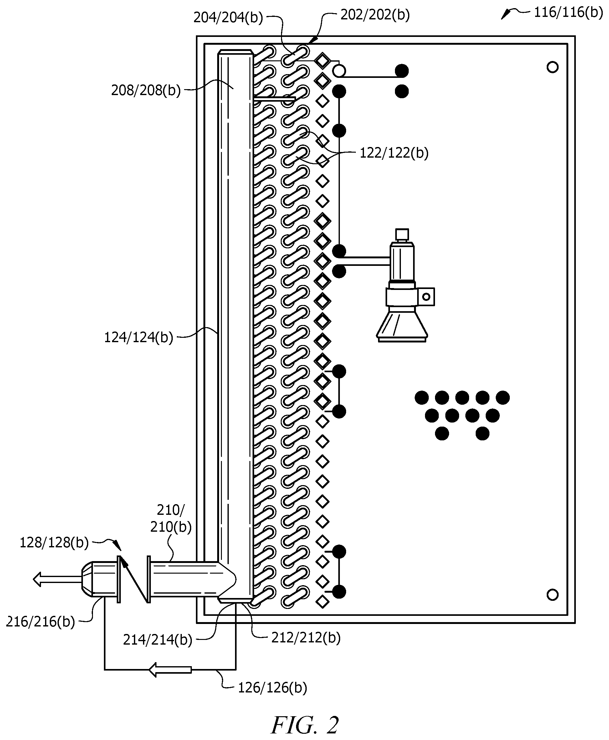 Patent US12492852 Figure 2 – Refrigeration system with an oil drain conduit and methods of use