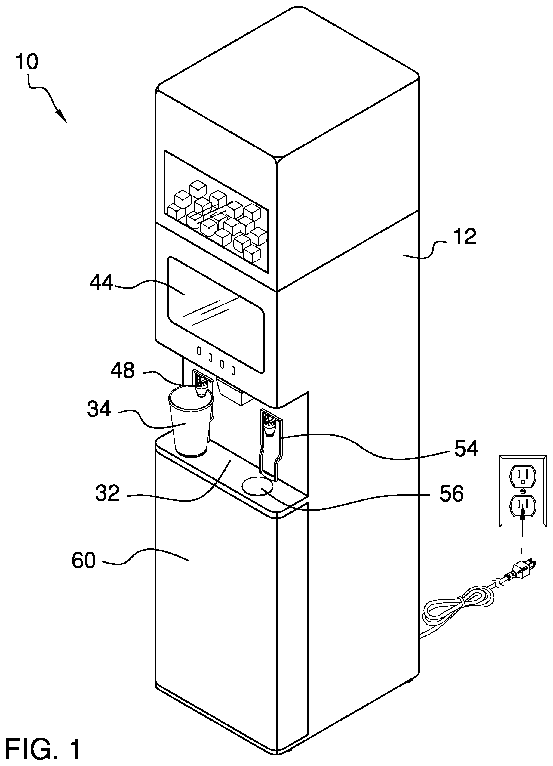Patent US12492853 Figure 1 – Multi-function water cooler