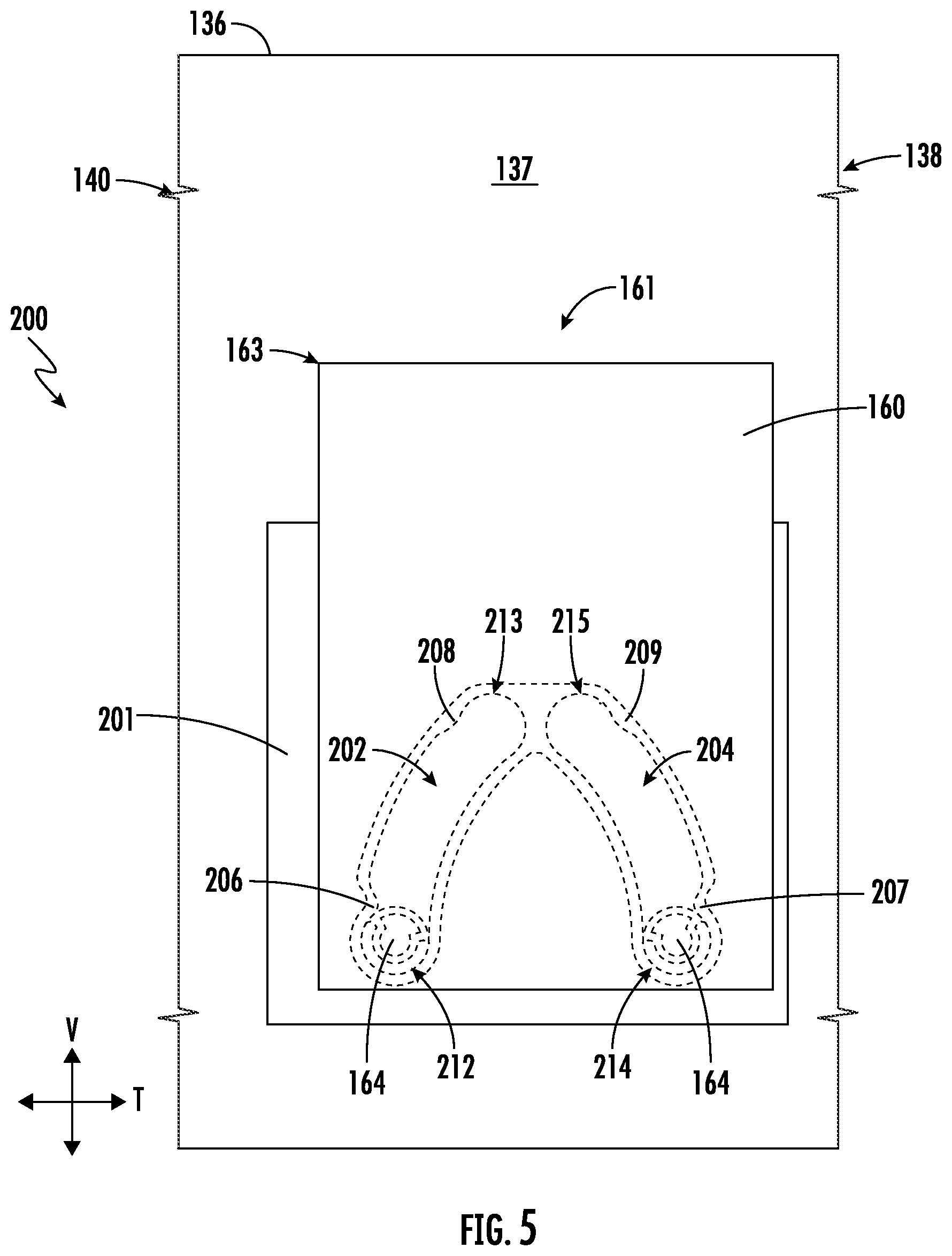 Patent US12492857 Figure 5 – Tilting bin in a door-in-door refrigerator appliance