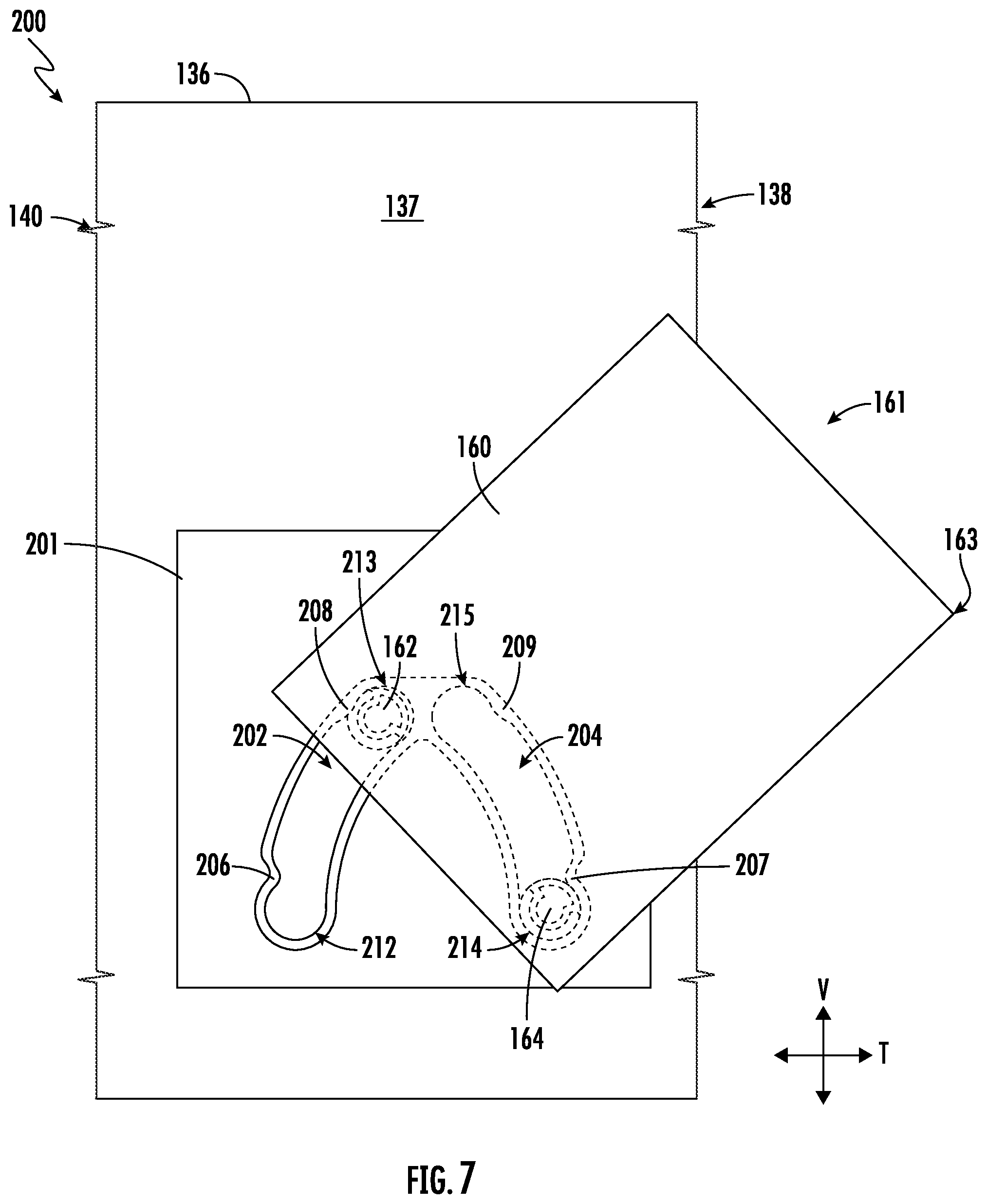 Patent US12492857 Figure 7 – Tilting bin in a door-in-door refrigerator appliance