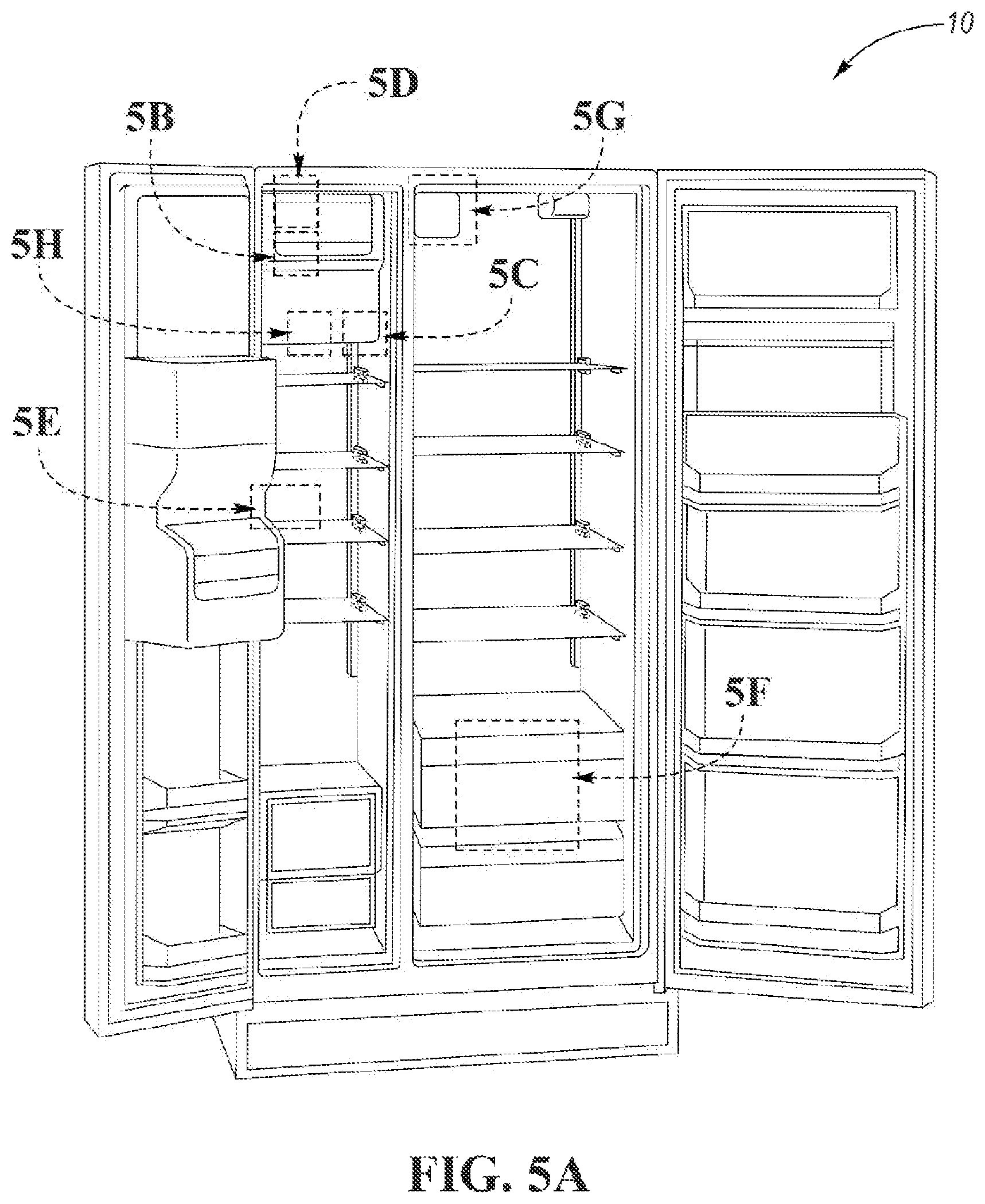 Patent US12492859 Figure 3 – Refrigerator appliance subcomponent mounting system