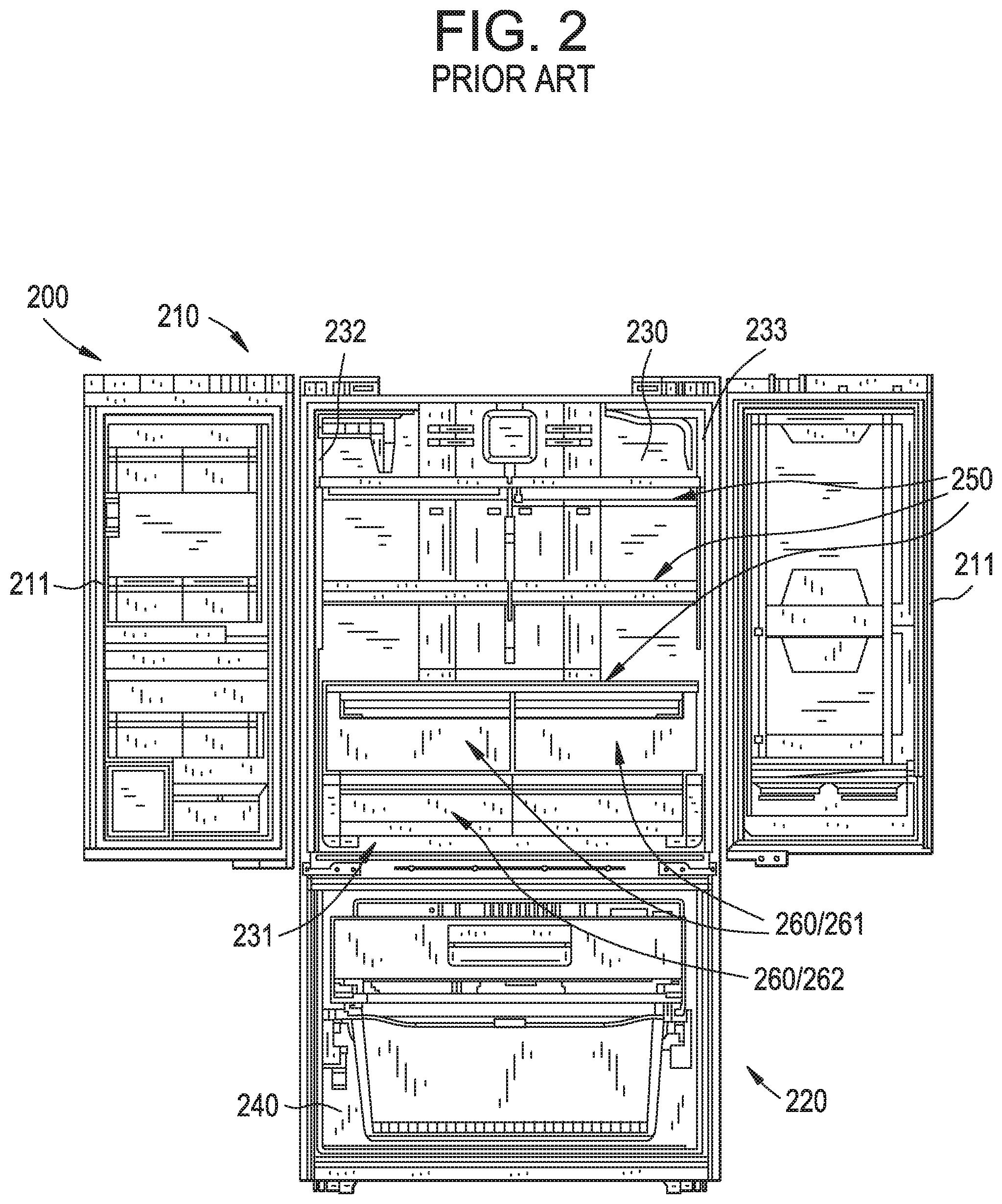 Patent US12492860 Figure 2 – Slidable bin within a refrigerator drawer