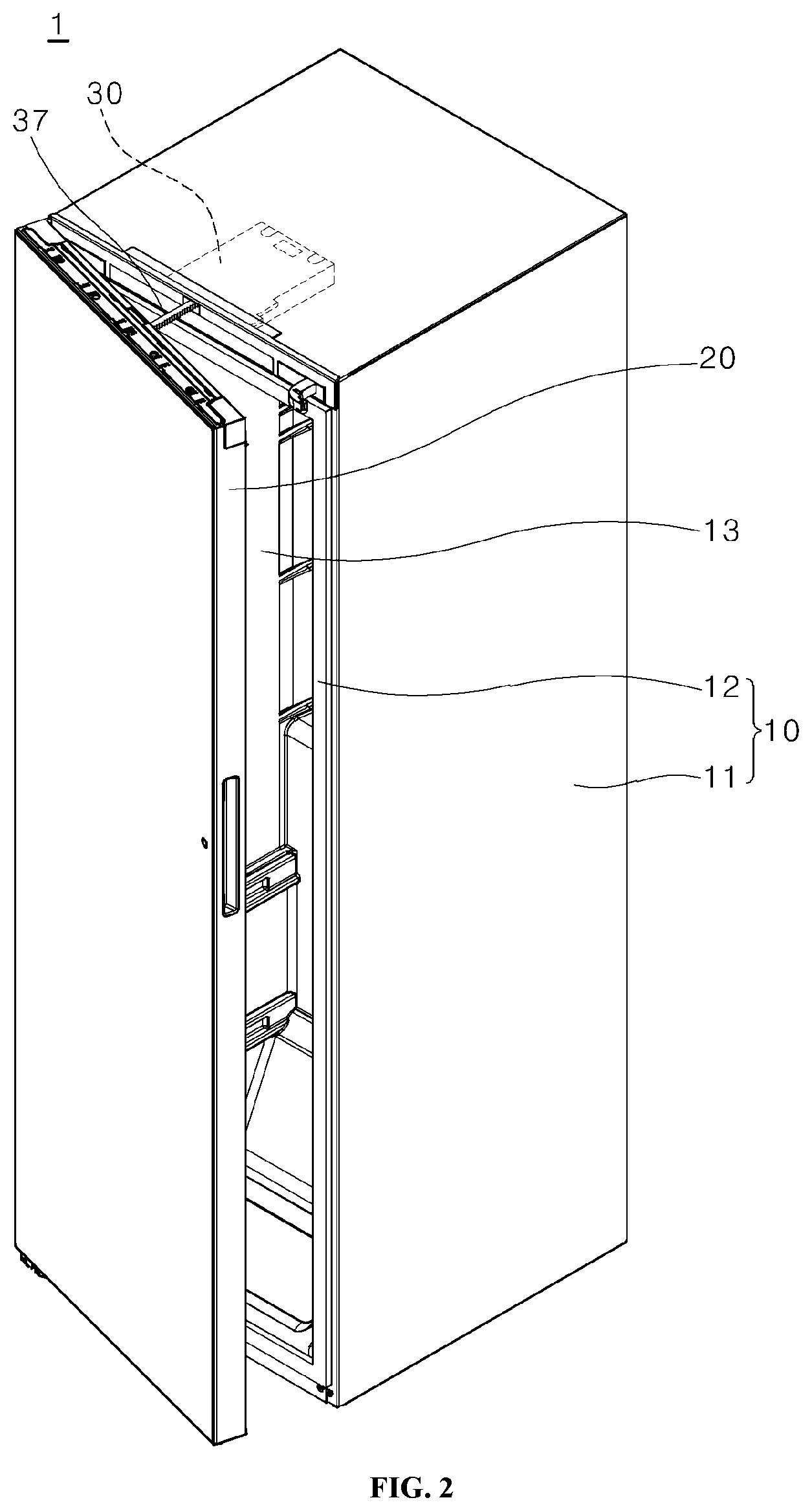 Patent US12492861 Figure 2 – Refrigerator