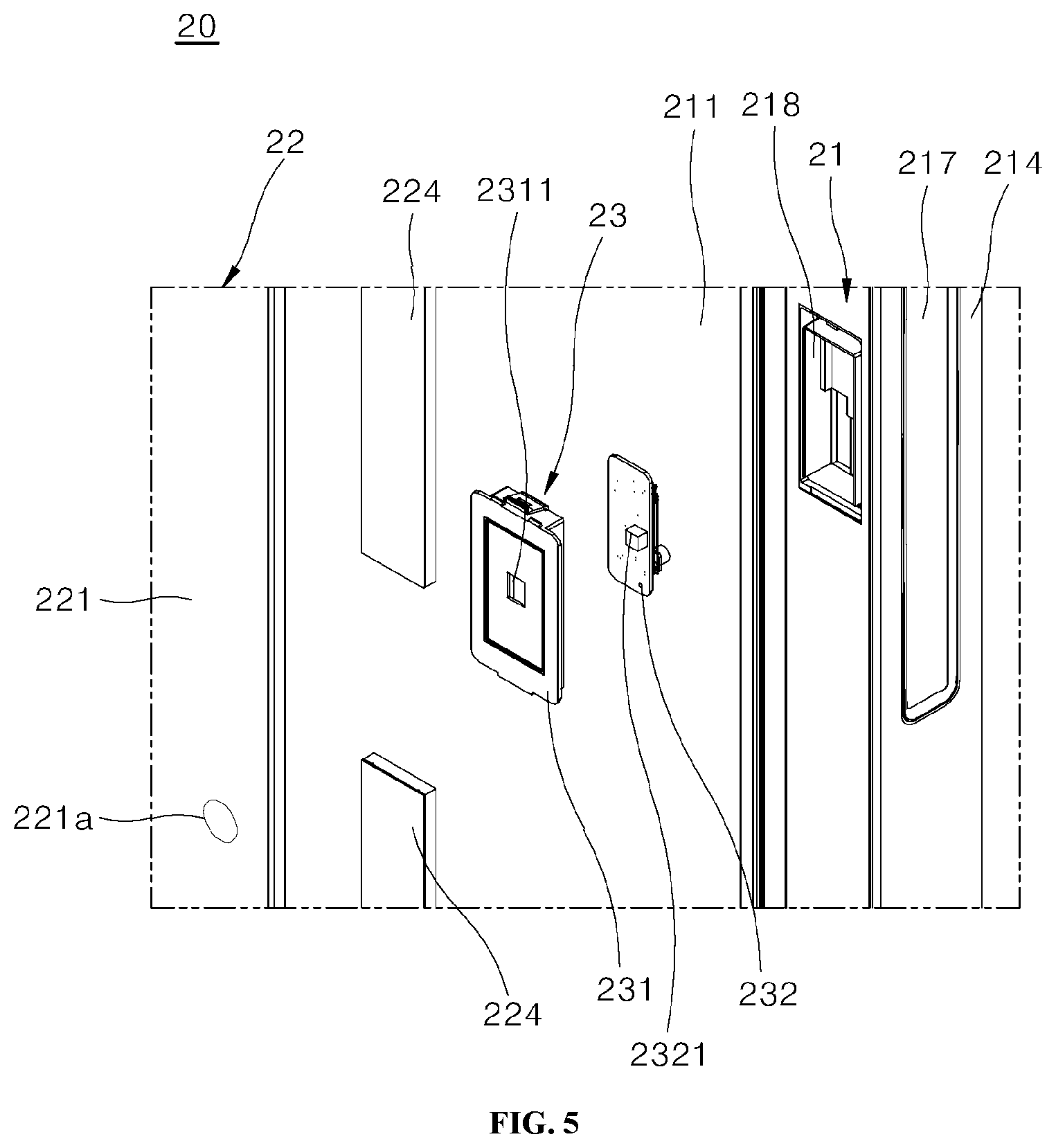 Patent US12492861 Figure 5 – Refrigerator
