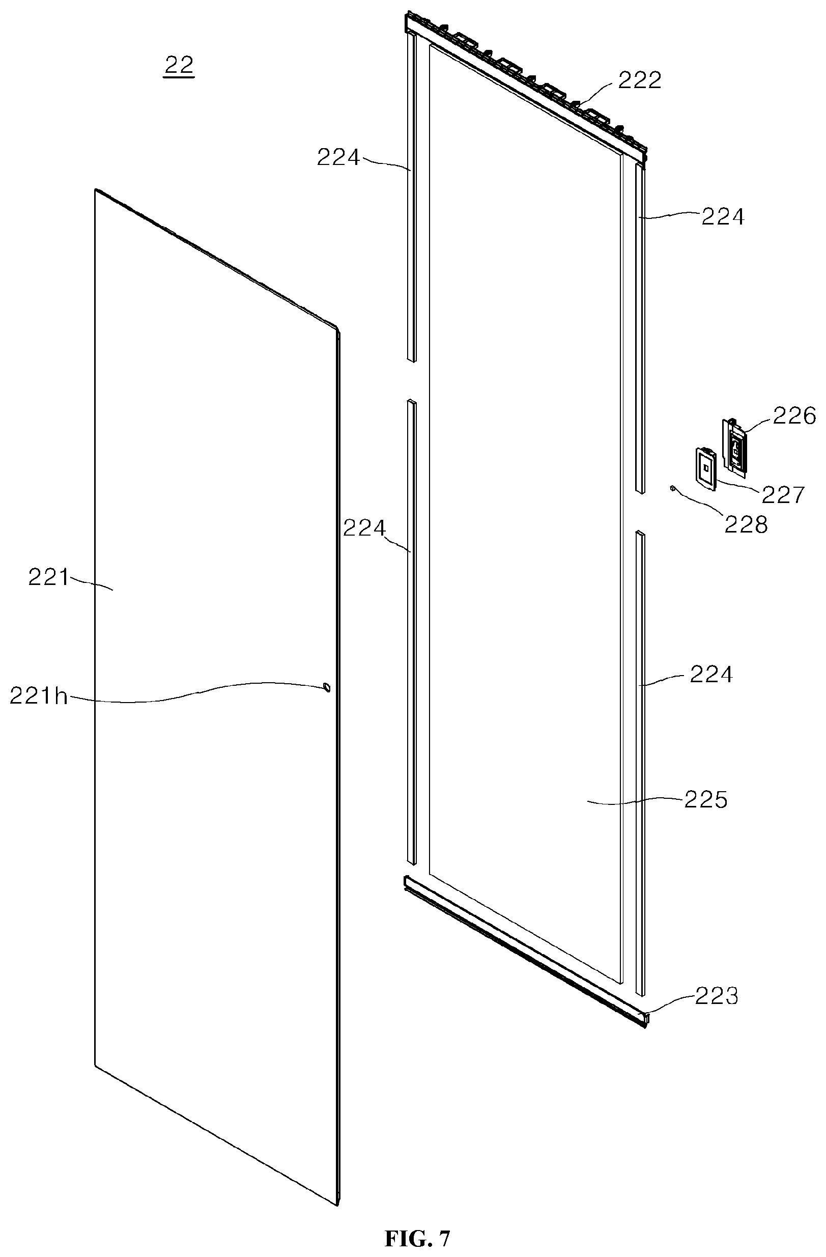 Patent US12492861 Figure 7 – Refrigerator