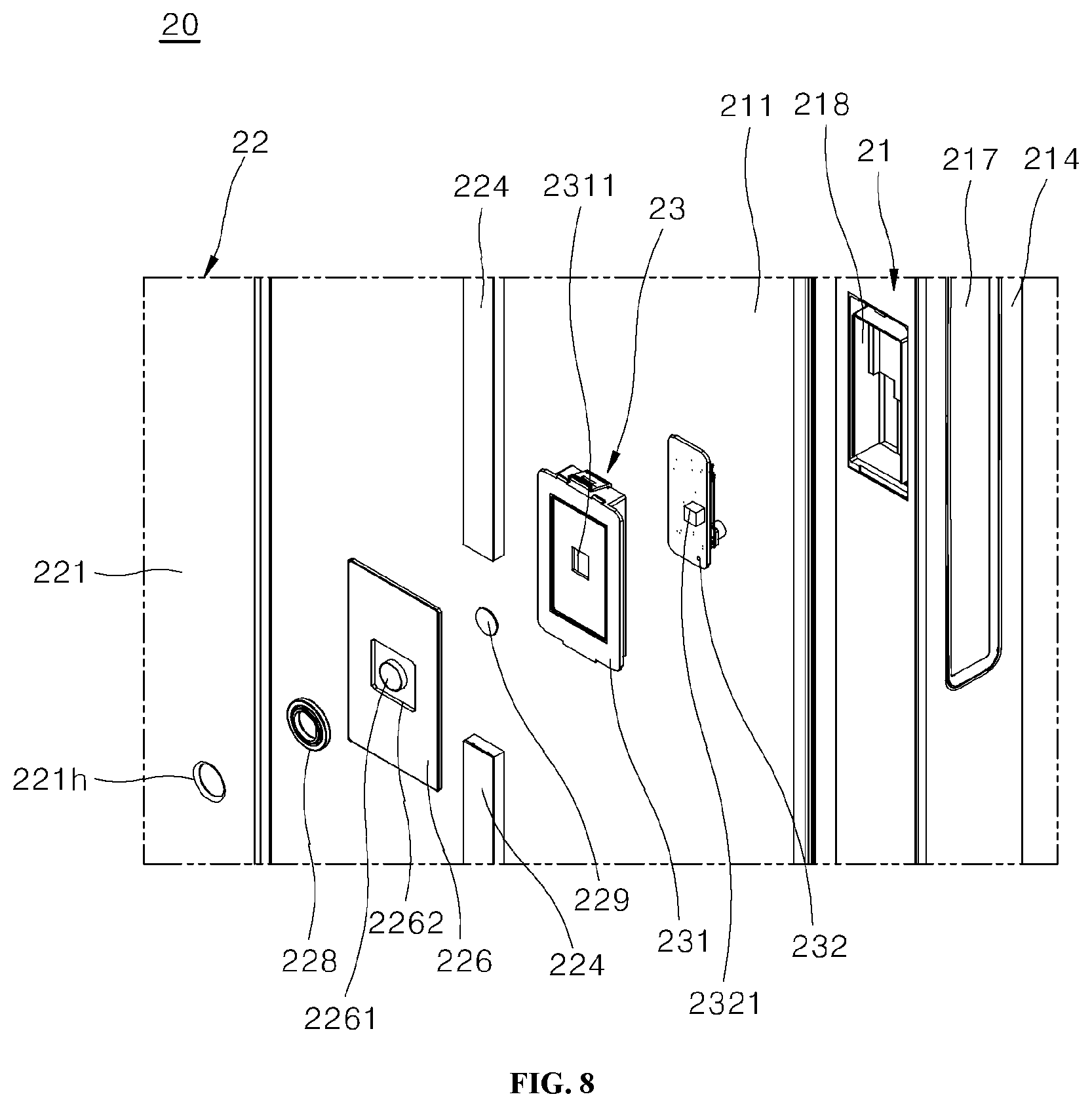 Patent US12492861 Figure 8 – Refrigerator