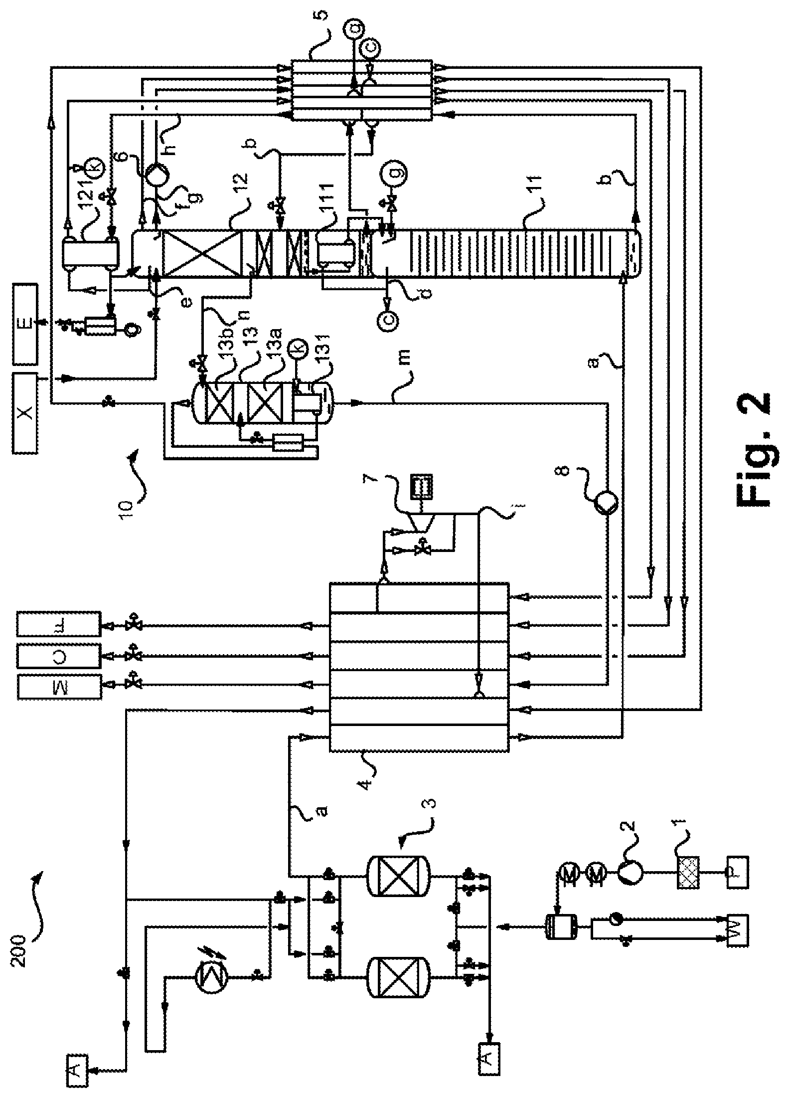 Patent US12492863 Figure 2 – Process and plant for low-temperature separation of air