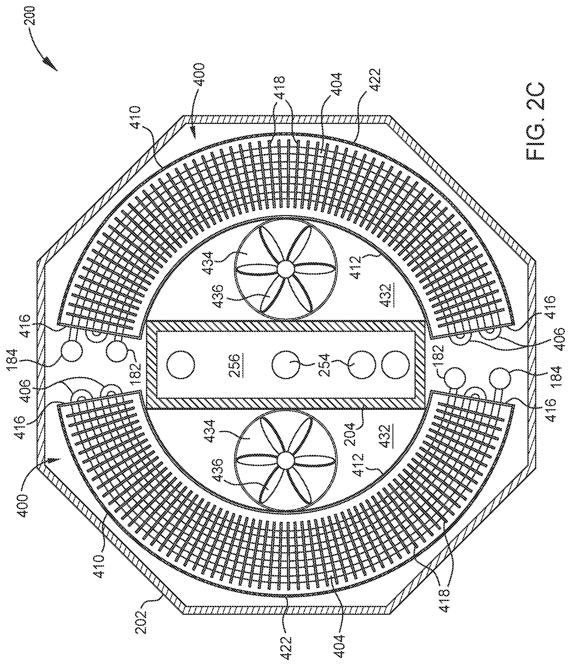 Patent US12492867 Figure 4 – Air shrouds with integrated heat exchanger