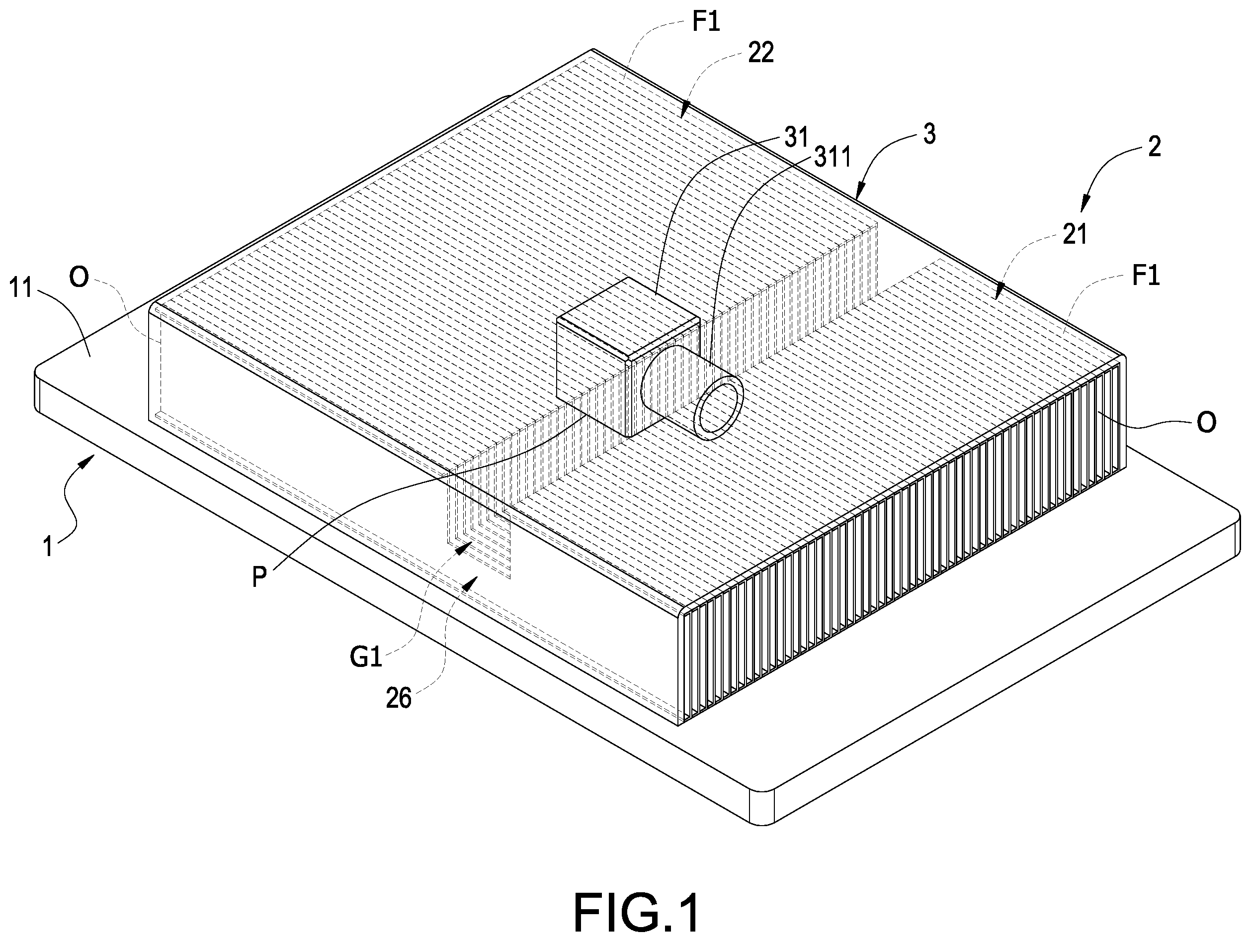 Patent US12492869 Figure 1 – Immersion liquid cooling heat sink