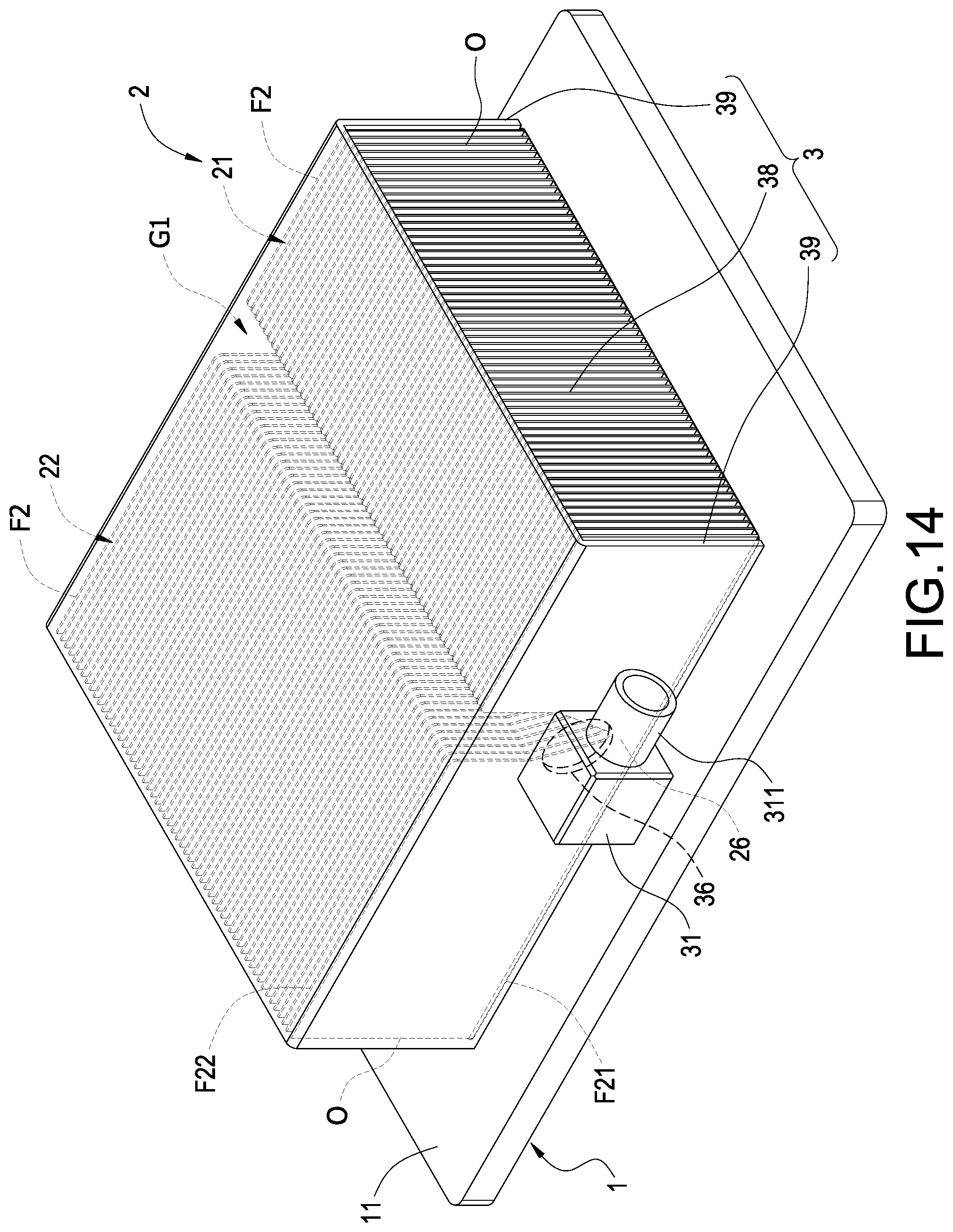Patent US12492869 Figure 14 – Immersion liquid cooling heat sink