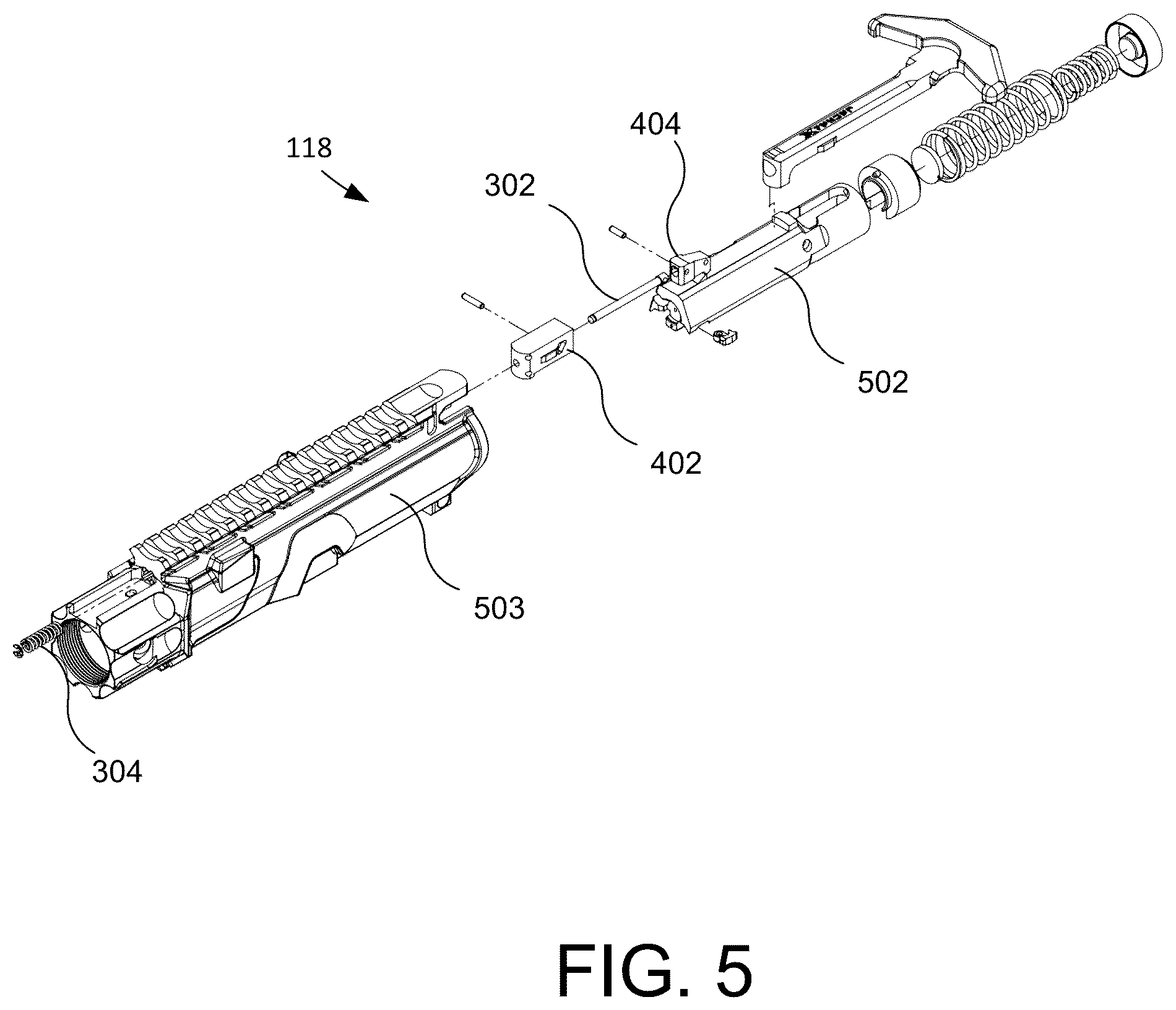 Patent US12492873 Figure 5 – Delayed blowback system for a firearm