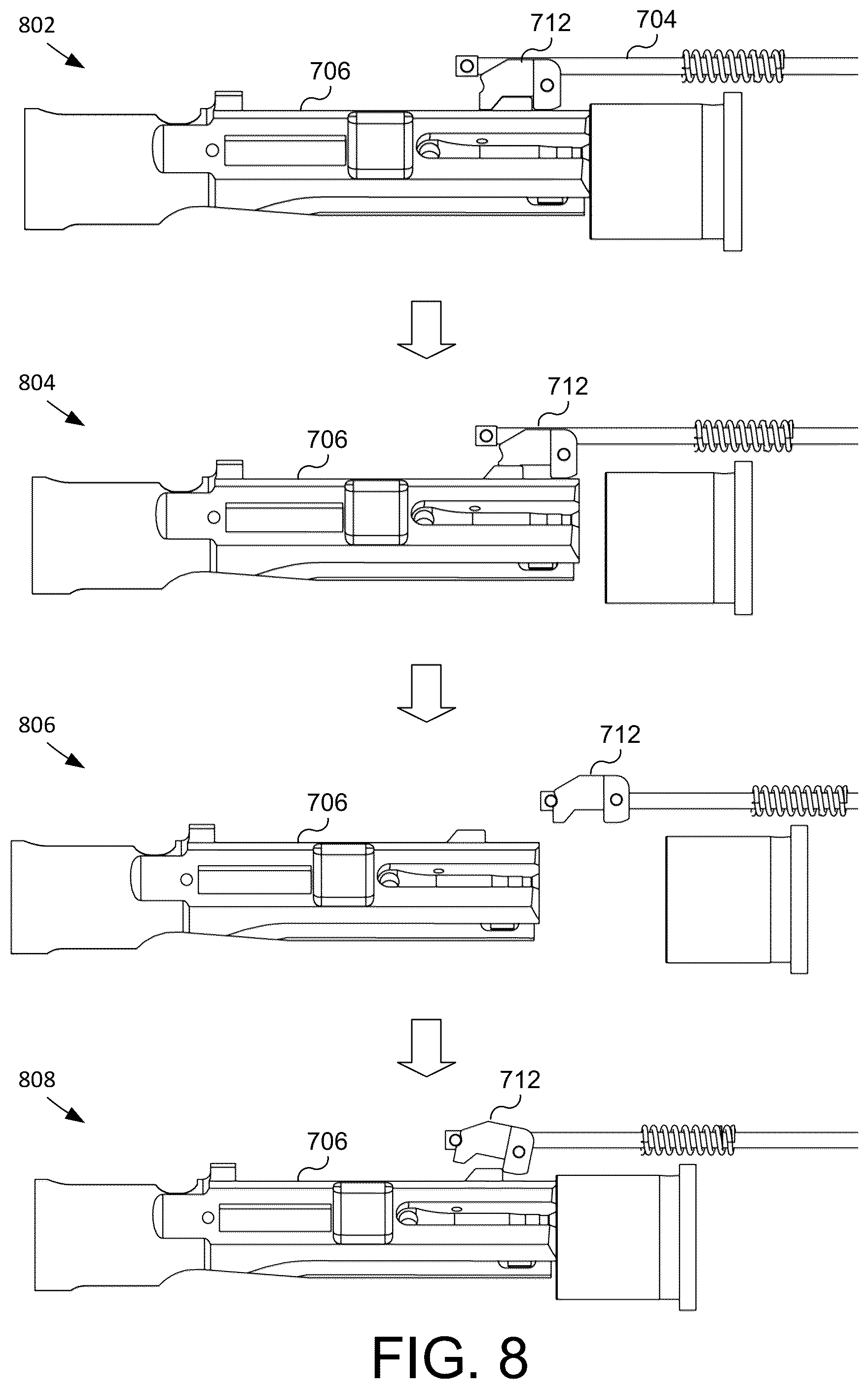 Patent US12492873 Figure 8 – Delayed blowback system for a firearm