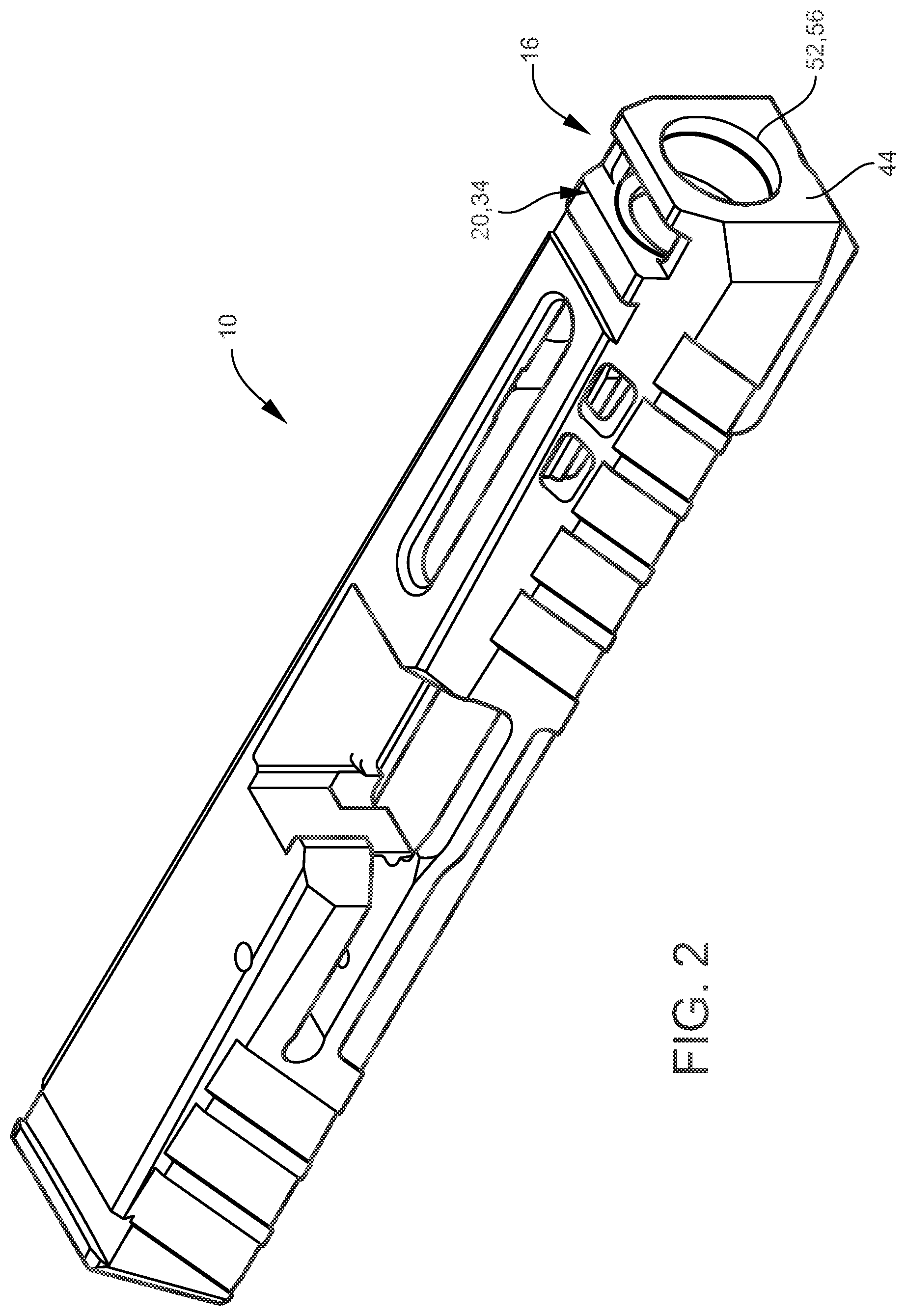 Patent US12492878 Figure 2 – Recessed expansion chamber in a gun slide configured for improving recoil mitigation in firearms
