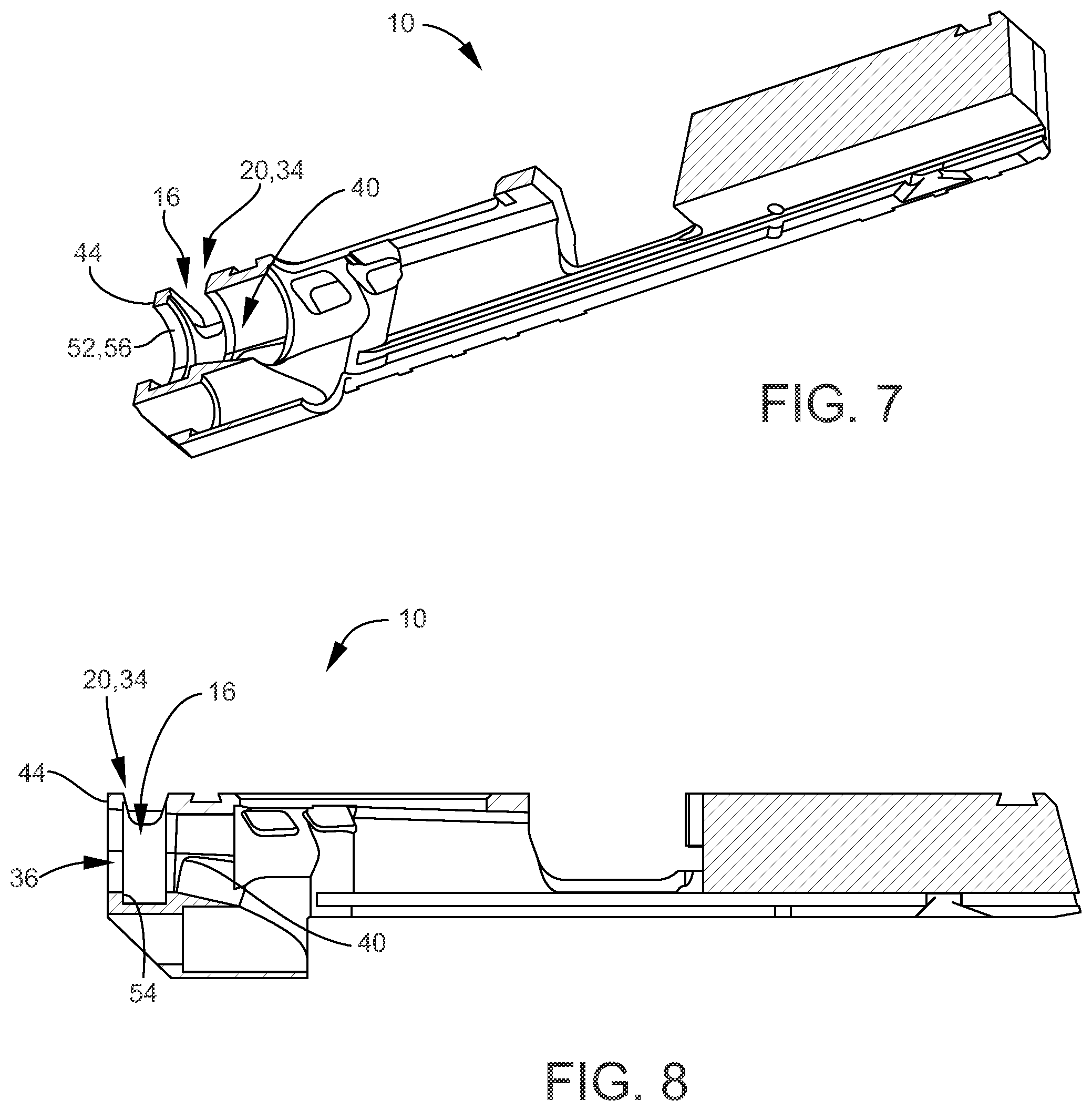 Patent US12492878 Figure 7 – Recessed expansion chamber in a gun slide configured for improving recoil mitigation in firearms