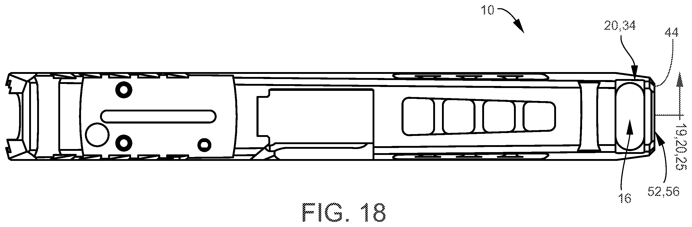 Patent US12492878 Figure 15 – Recessed expansion chamber in a gun slide configured for improving recoil mitigation in firearms