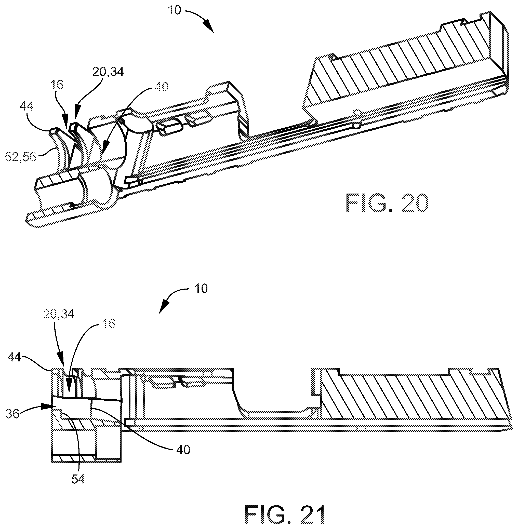 Patent US12492878 Figure 17 – Recessed expansion chamber in a gun slide configured for improving recoil mitigation in firearms