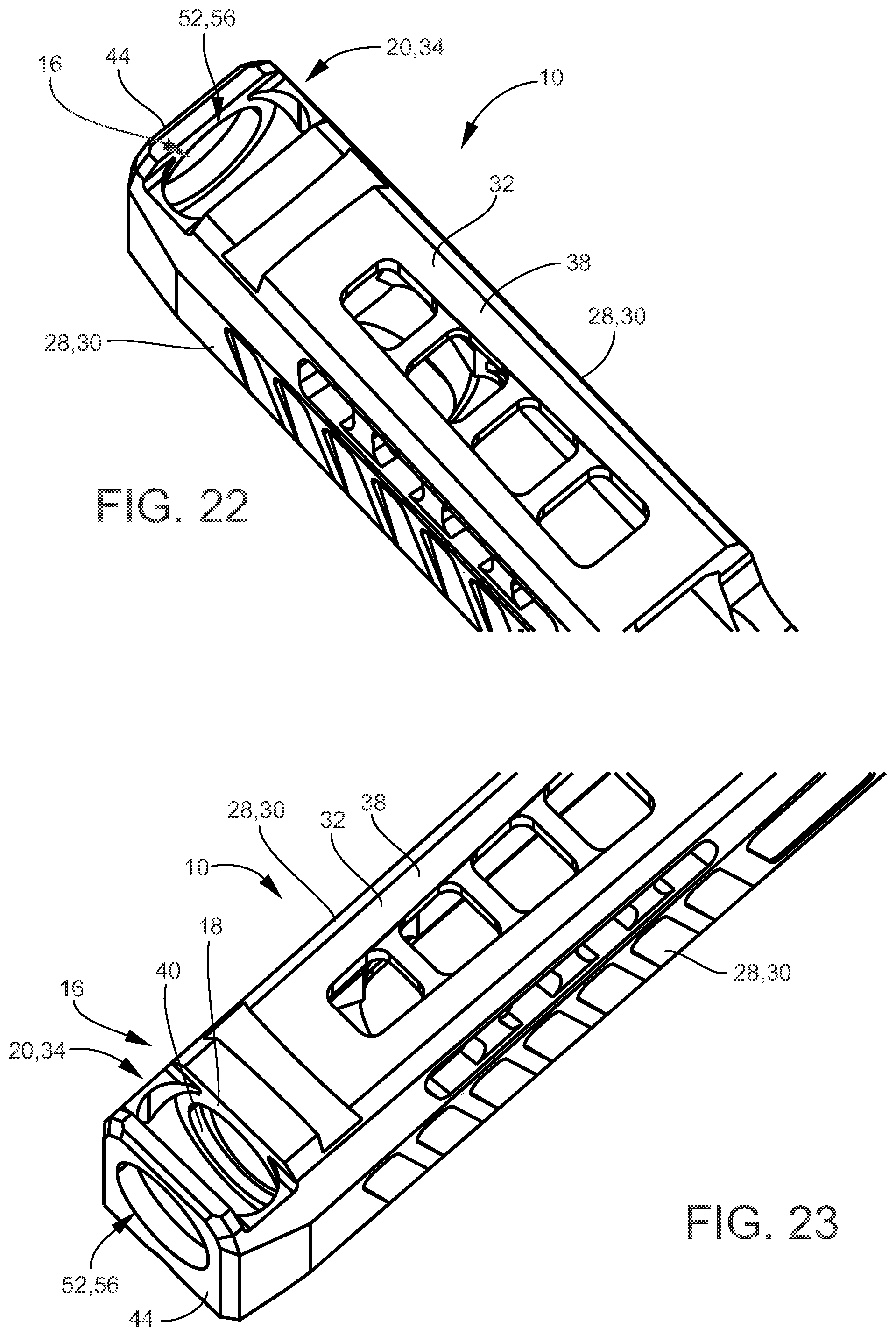 Patent US12492878 Figure 18 – Recessed expansion chamber in a gun slide configured for improving recoil mitigation in firearms