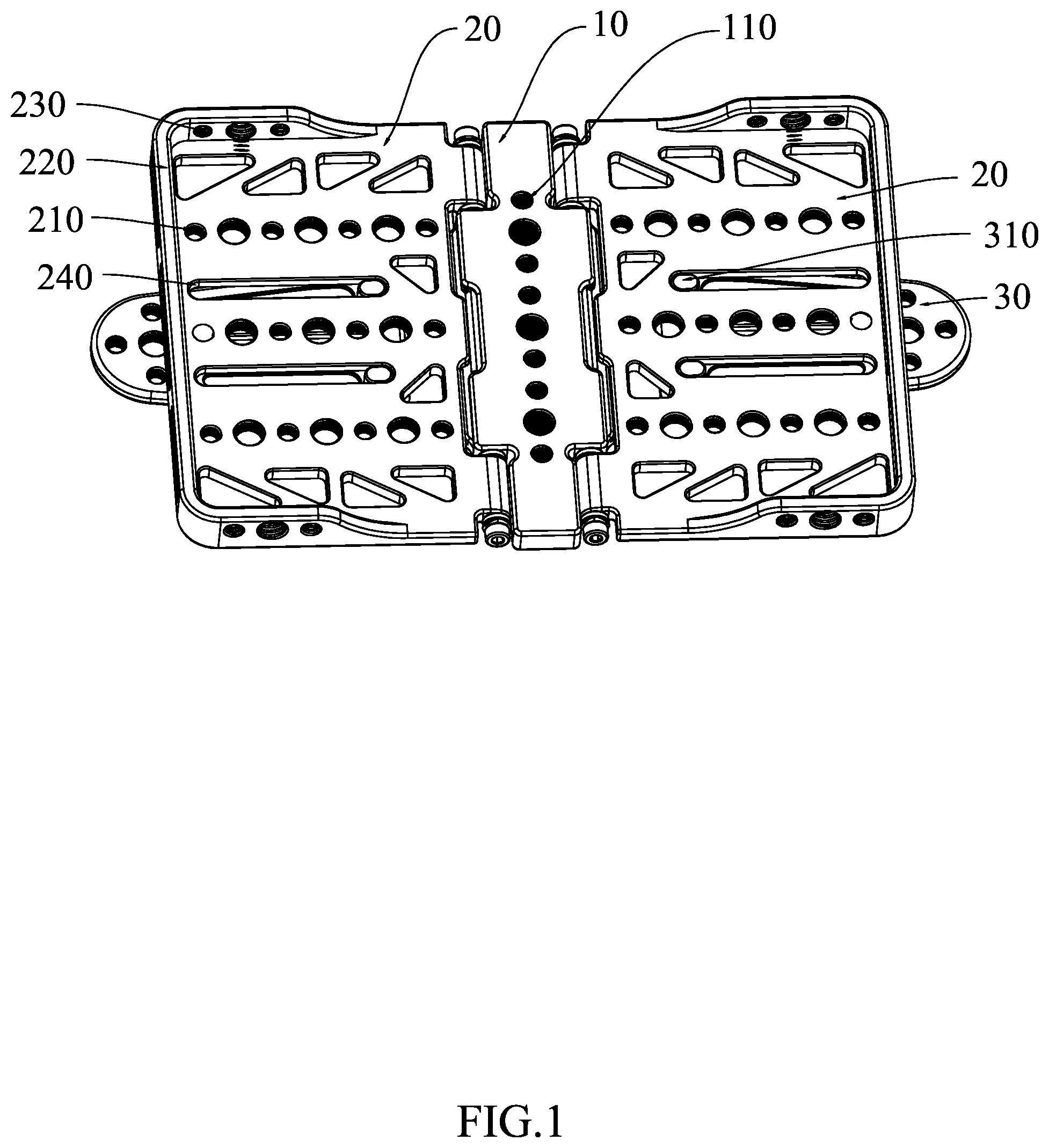 Patent US12492879 Figure 1 – Foldable support bench