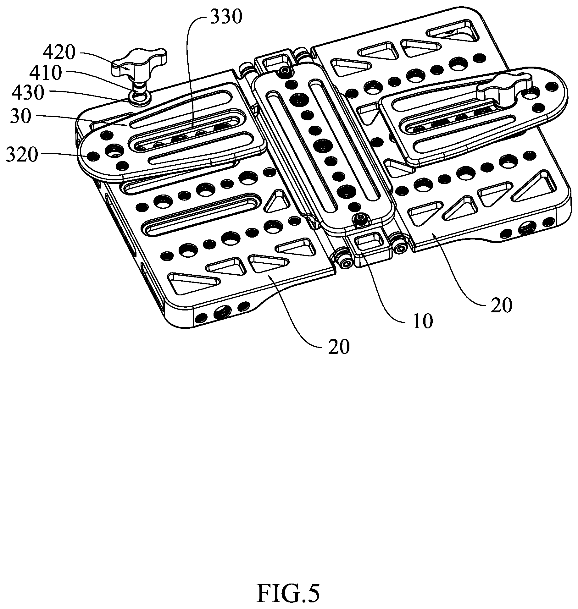 Patent US12492879 Figure 5 – Foldable support bench
