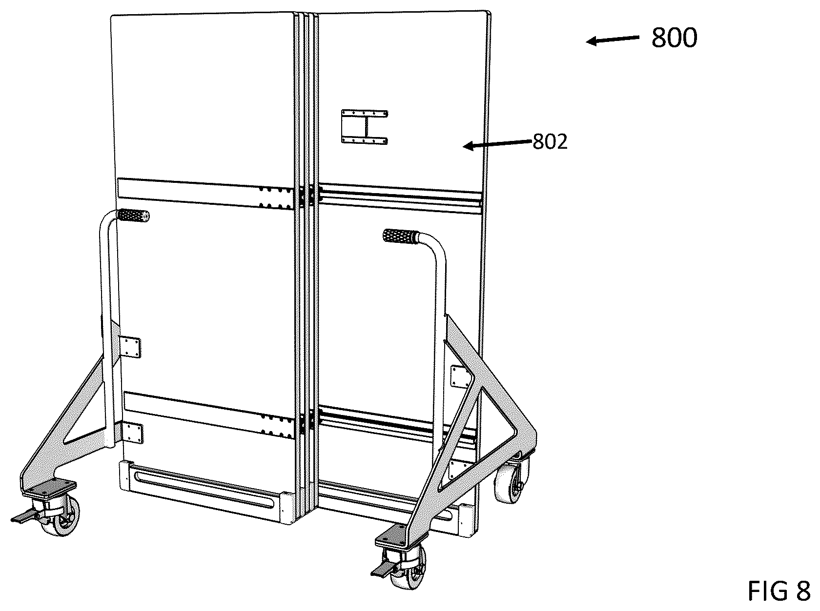 Patent US12492885 Figure 8 – Systems and methods for providing a mobile expandable ballistic barrier apparatus