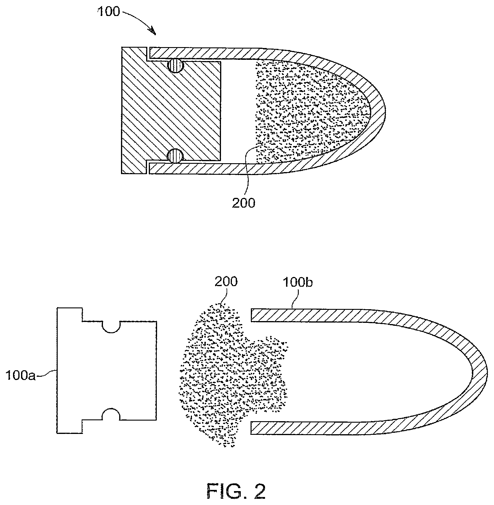 Patent US12492886 Figure 3 – Non-lethal projectile construction and launcher