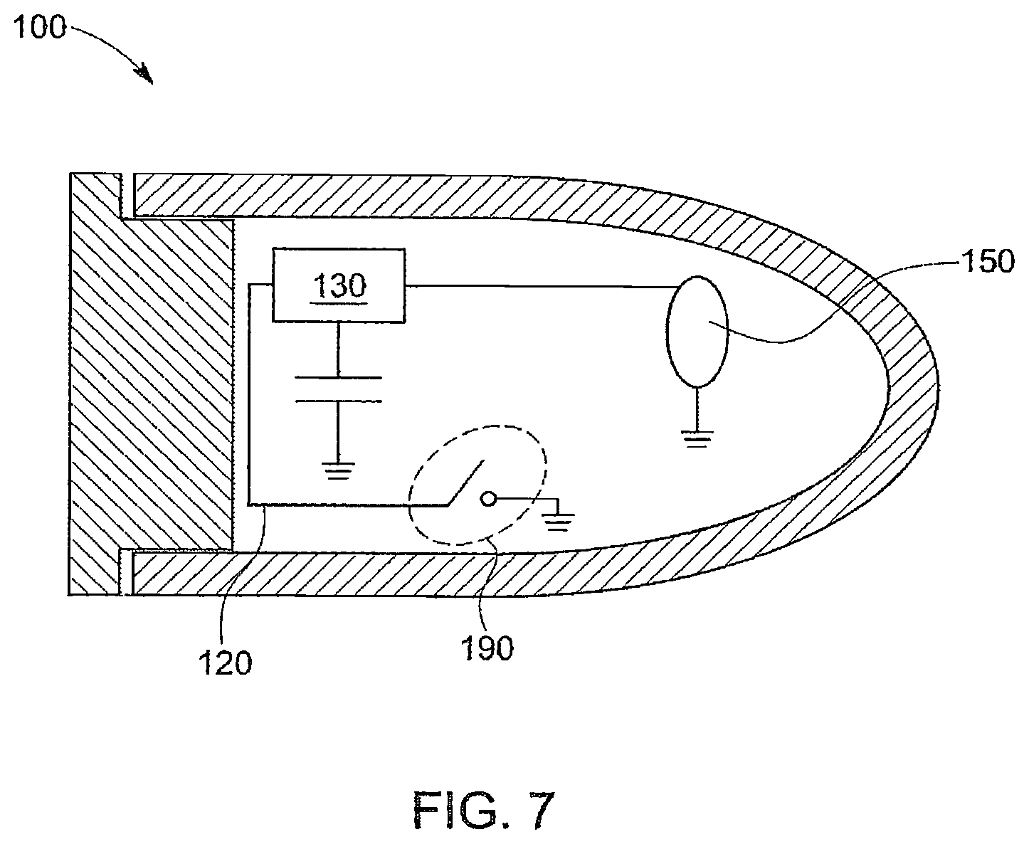Patent US12492886 Figure 8 – Non-lethal projectile construction and launcher